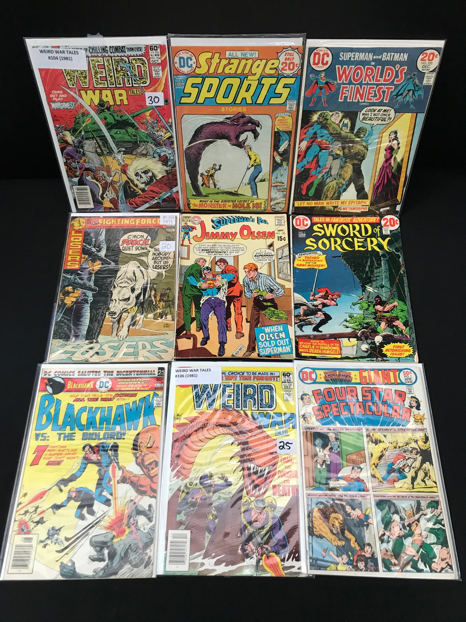 LOT OF 9 MIXED TITLE COMICS - DC COMICS: Prices are in Canadian dollars