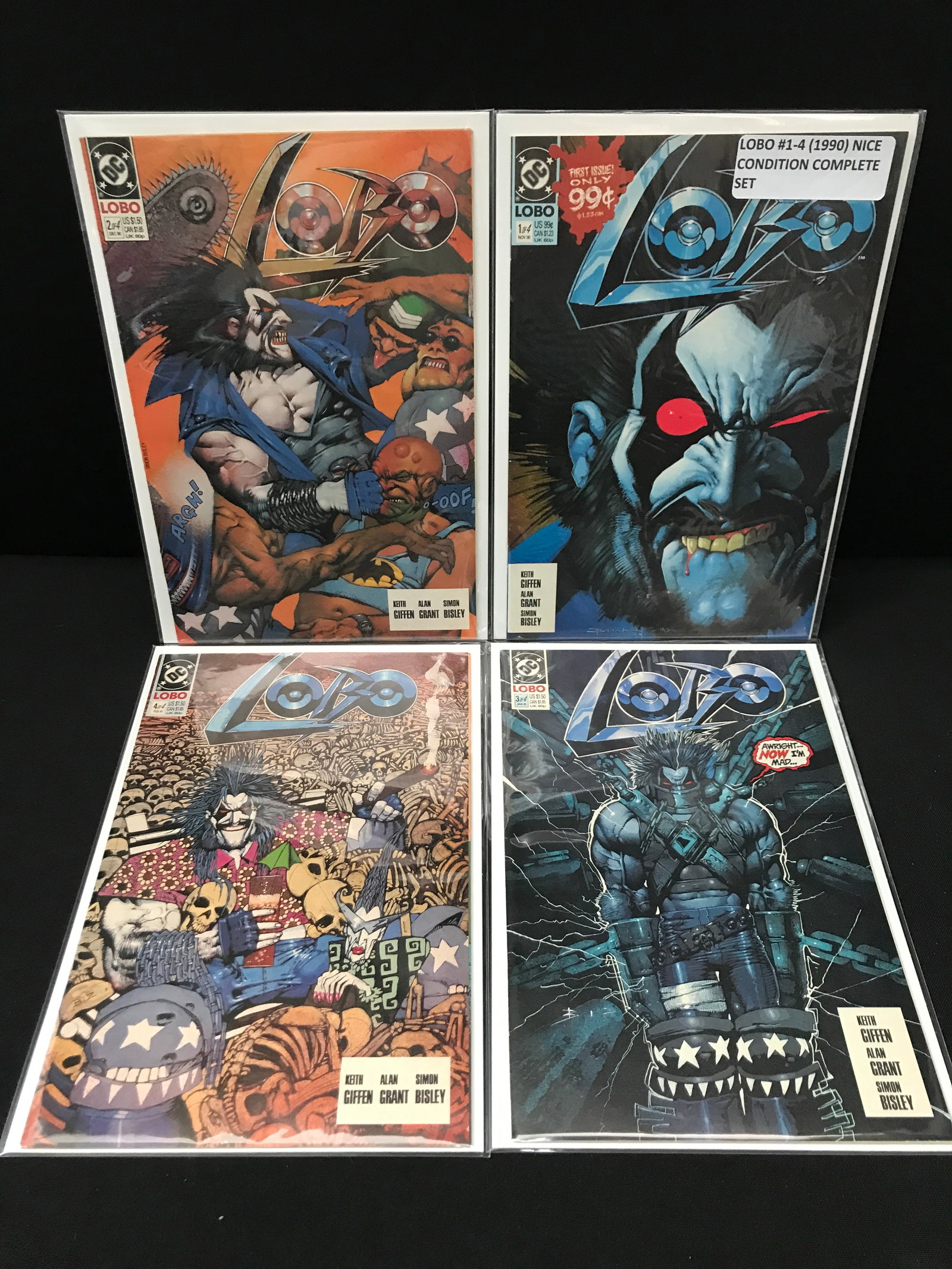 LOT OF 4 LOBO COMICS #1 - #4 OF A 4 PART SERIES (1990) - DC COMICS (1 of 1)