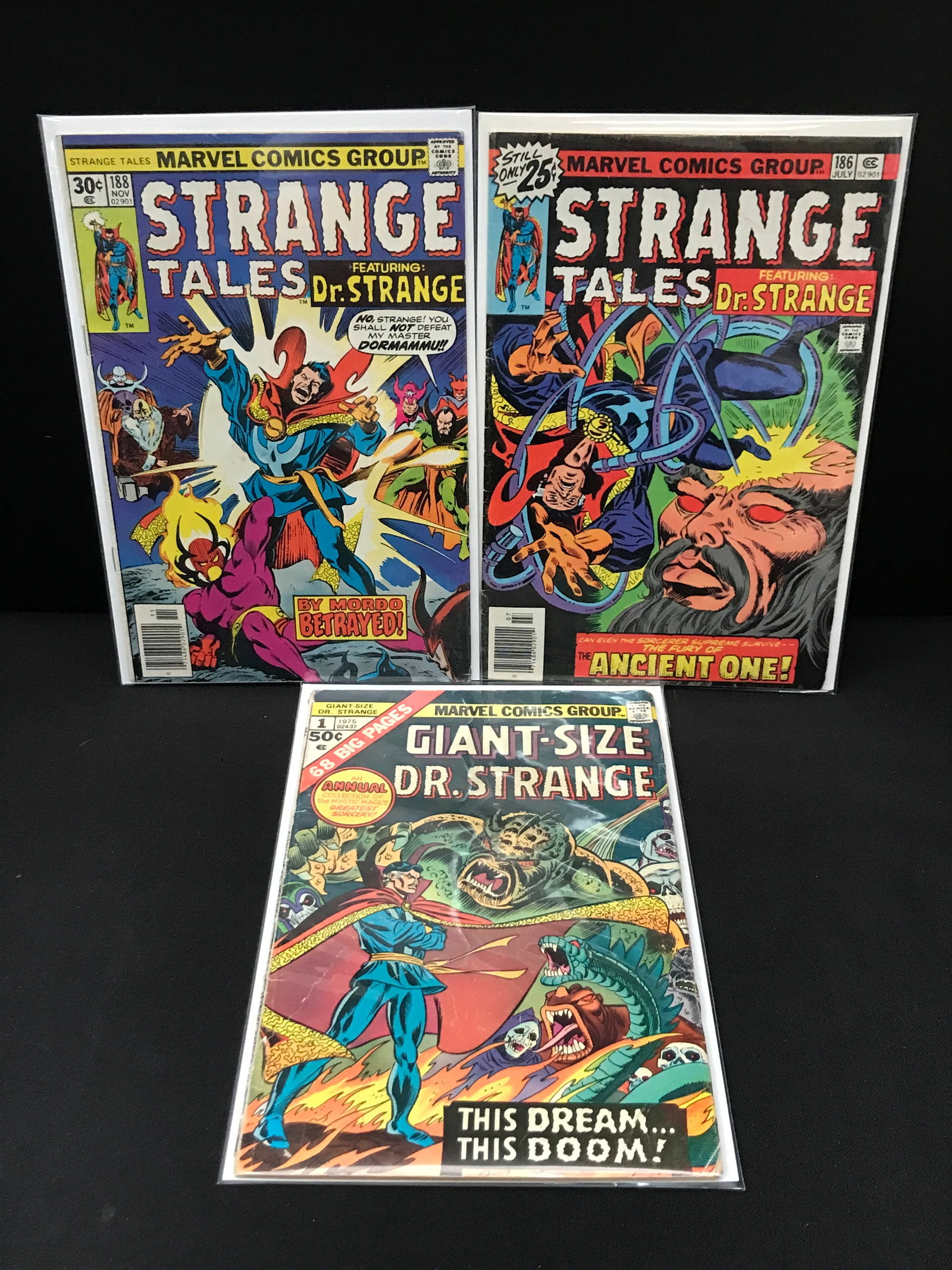 LOT OF 3 COMICS FEATURING DR. STRANGE - MARVEL COMICS: Prices are in Canadian Dollars