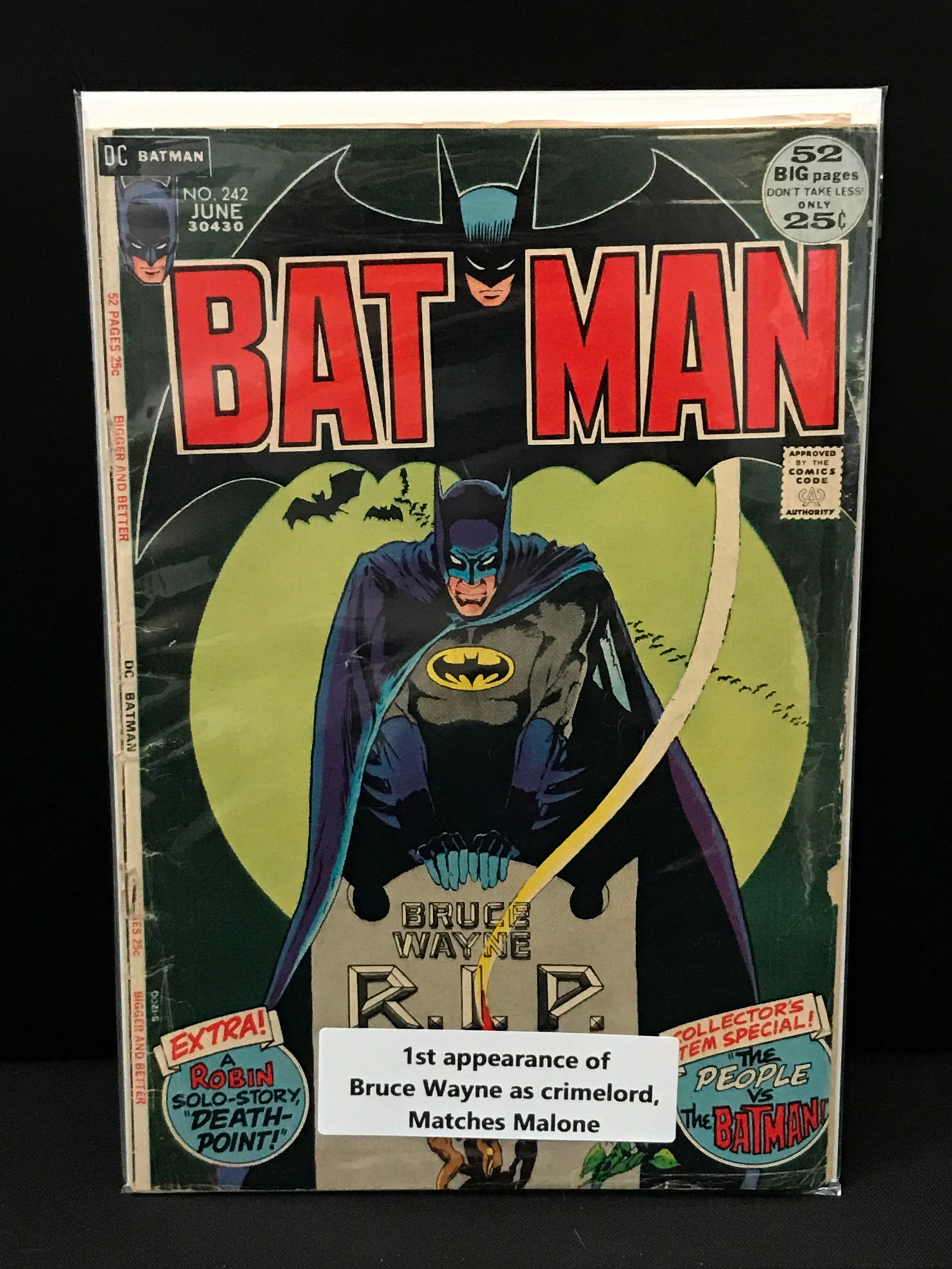 BATMAN #242 1ST APP OF BRUCE WAYNE AS MATCHES MALONE - DC COMICS: Prices are in Canadian Dollars
