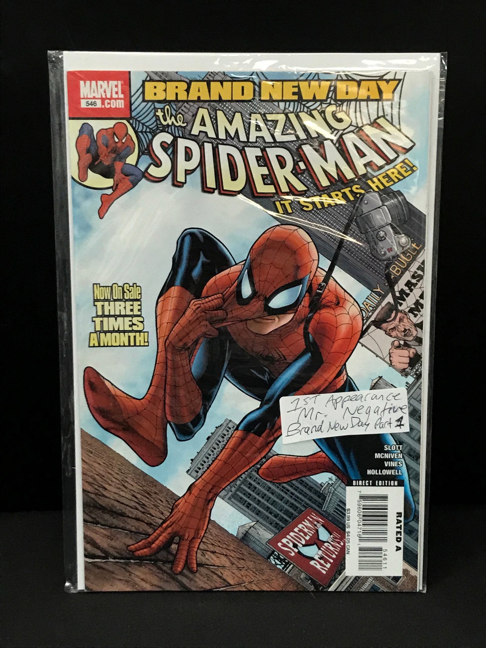 THE AMAZING SPIDERMAN #546 1ST APP MR.NEGATIVE - MARVEL COMICS: Prices are in Canadian Dollars