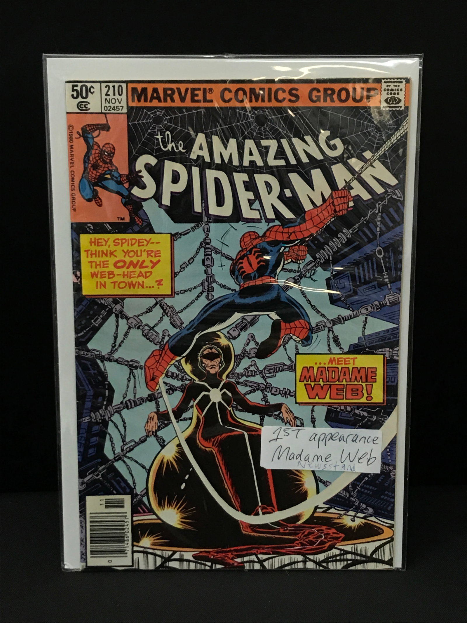 THE AMAZING SPIDERMAN #210 1ST APP MADAME WEB NEWSSTAND EDITION - MARVEL COMICS: Prices are in Canadian Dollars