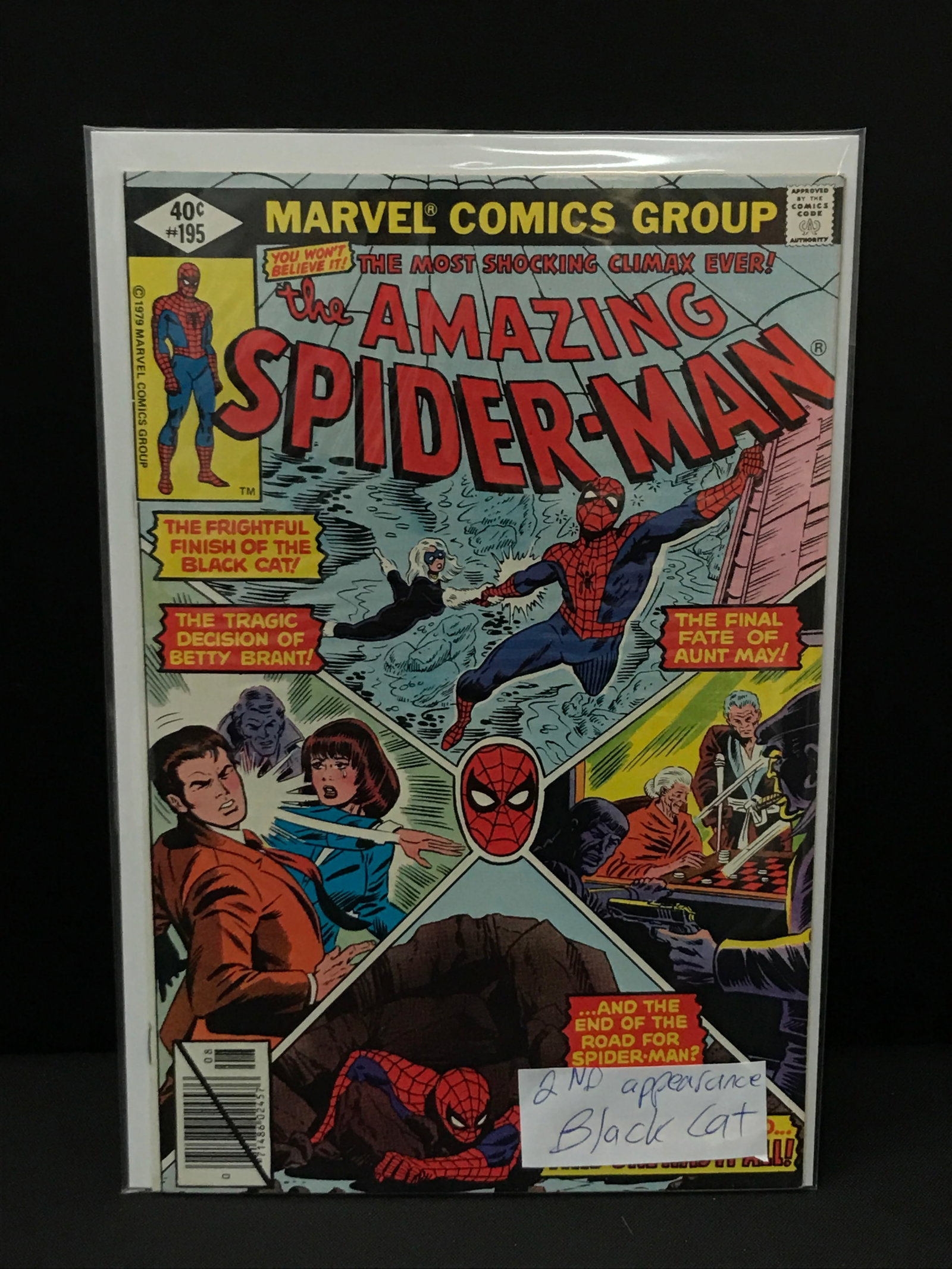 THE AMAZING SPIDERMAN #195 2ND APP BLACK CAT - MARVEL COMICS (1 of 1)