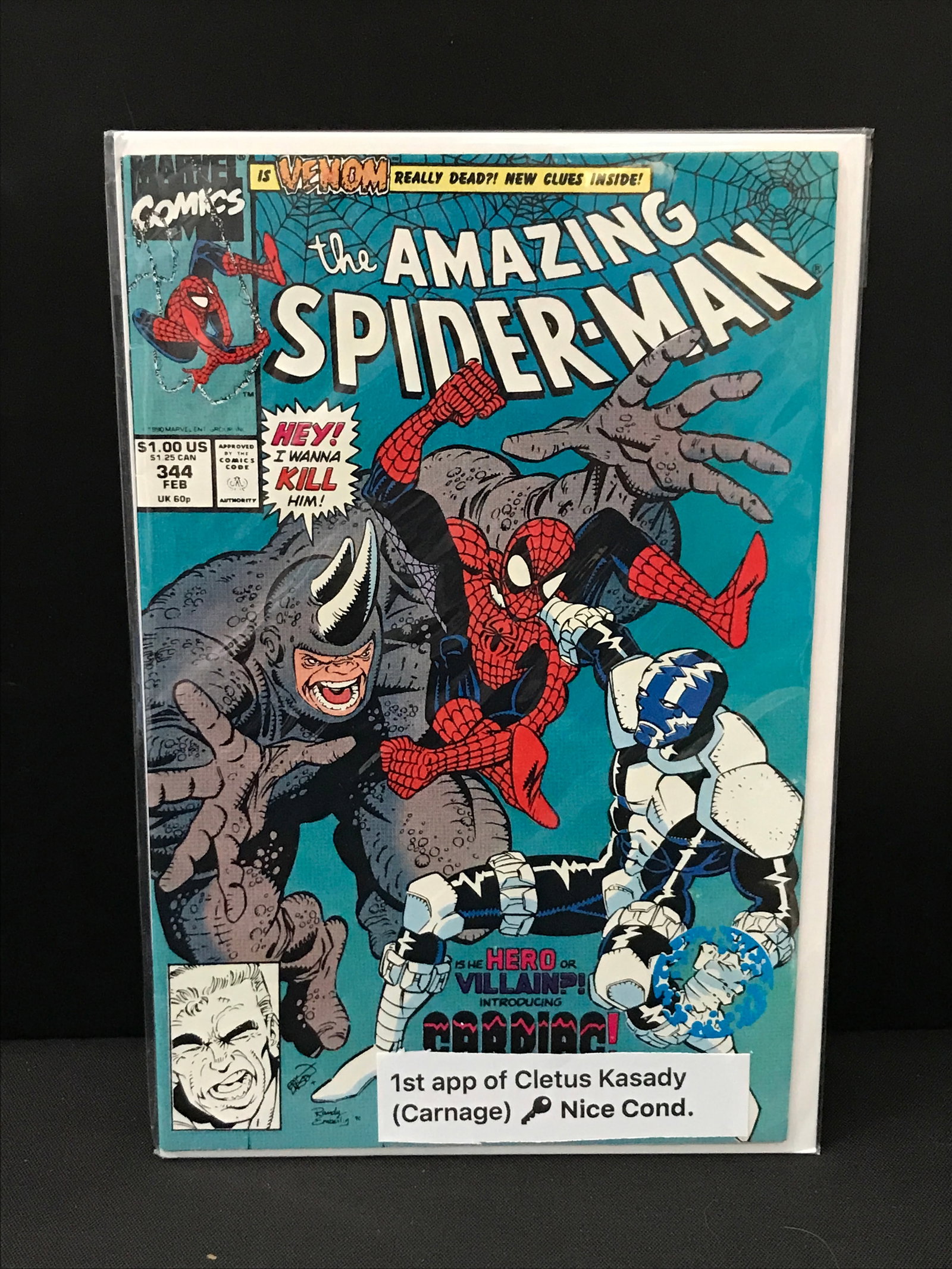 AMAZING SPIDERMAN #344 1ST APP OF CLETUS KASADY (CARANGE) - MARVEL COMICS: Prices are in Canadian Dollars