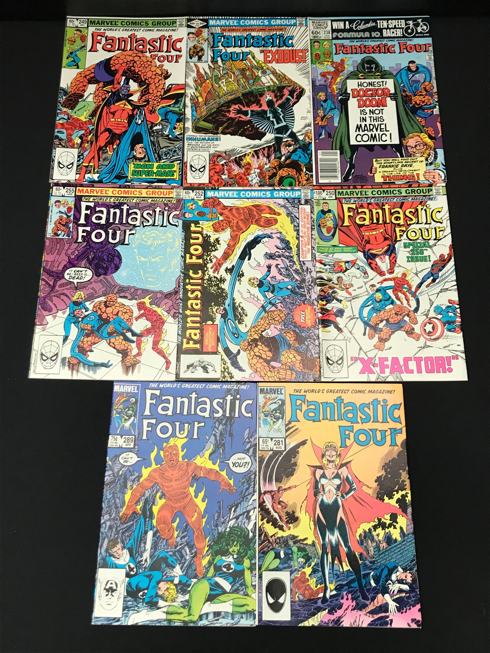 LOT OF8 FANTASTIC FOUR COMICS - MARVEL COMICS: Prices are in Canadian Dollars