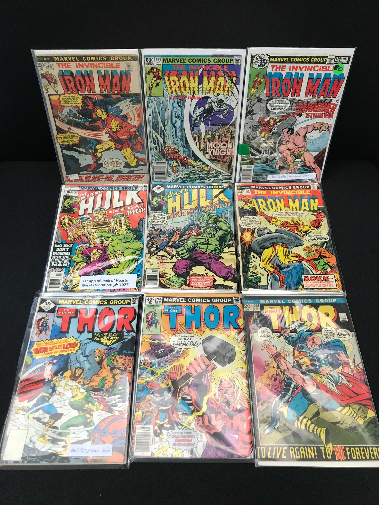 LOT OF 9 MIXED TITLE COMICS - MARVEL COMICS: Prices are in Canadian Dollars