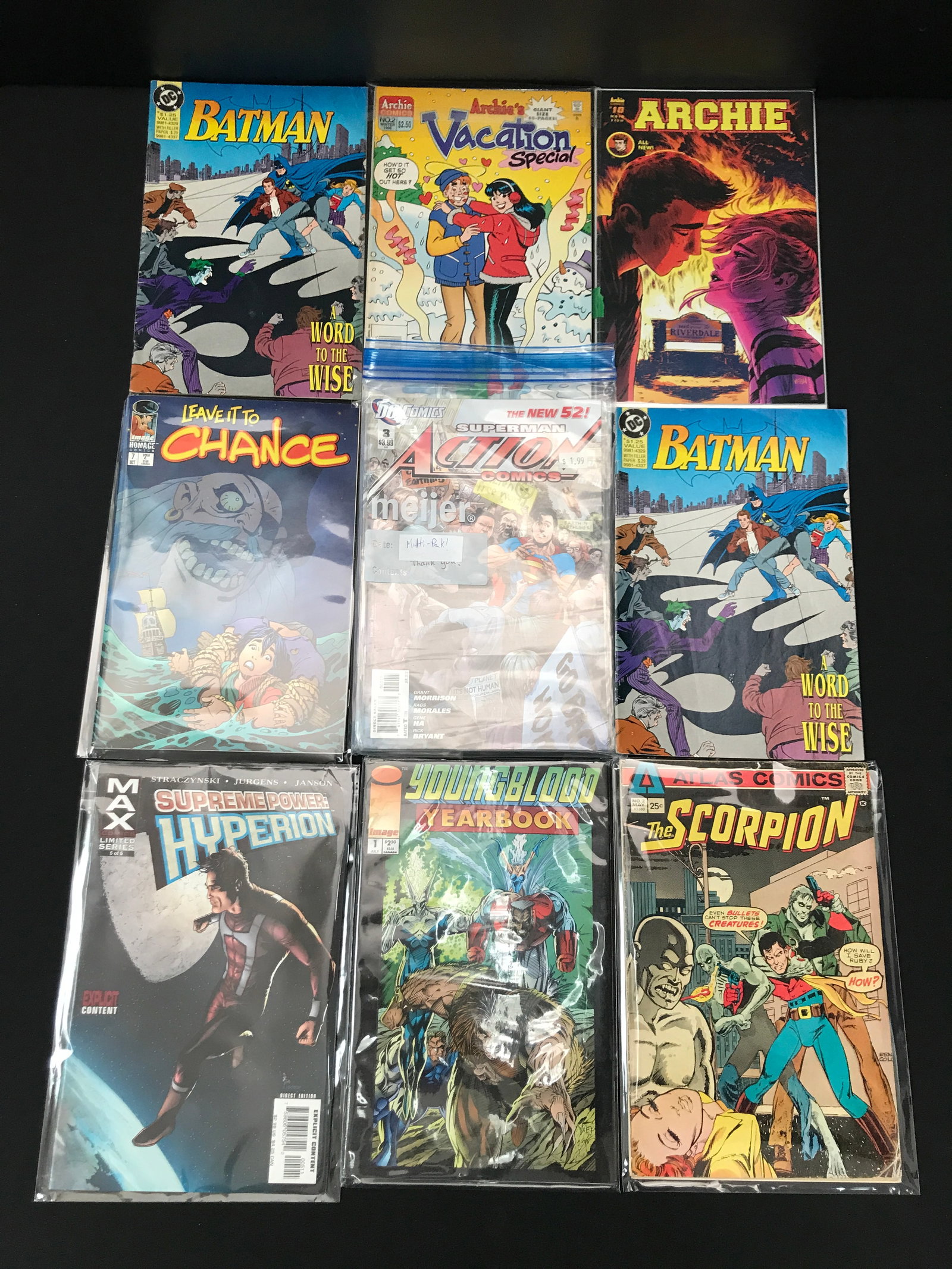 LOT OF 9 MIXED TITLE COMICS - VARIOUS PUBLISHERS: Prices are in Canadian Dollars