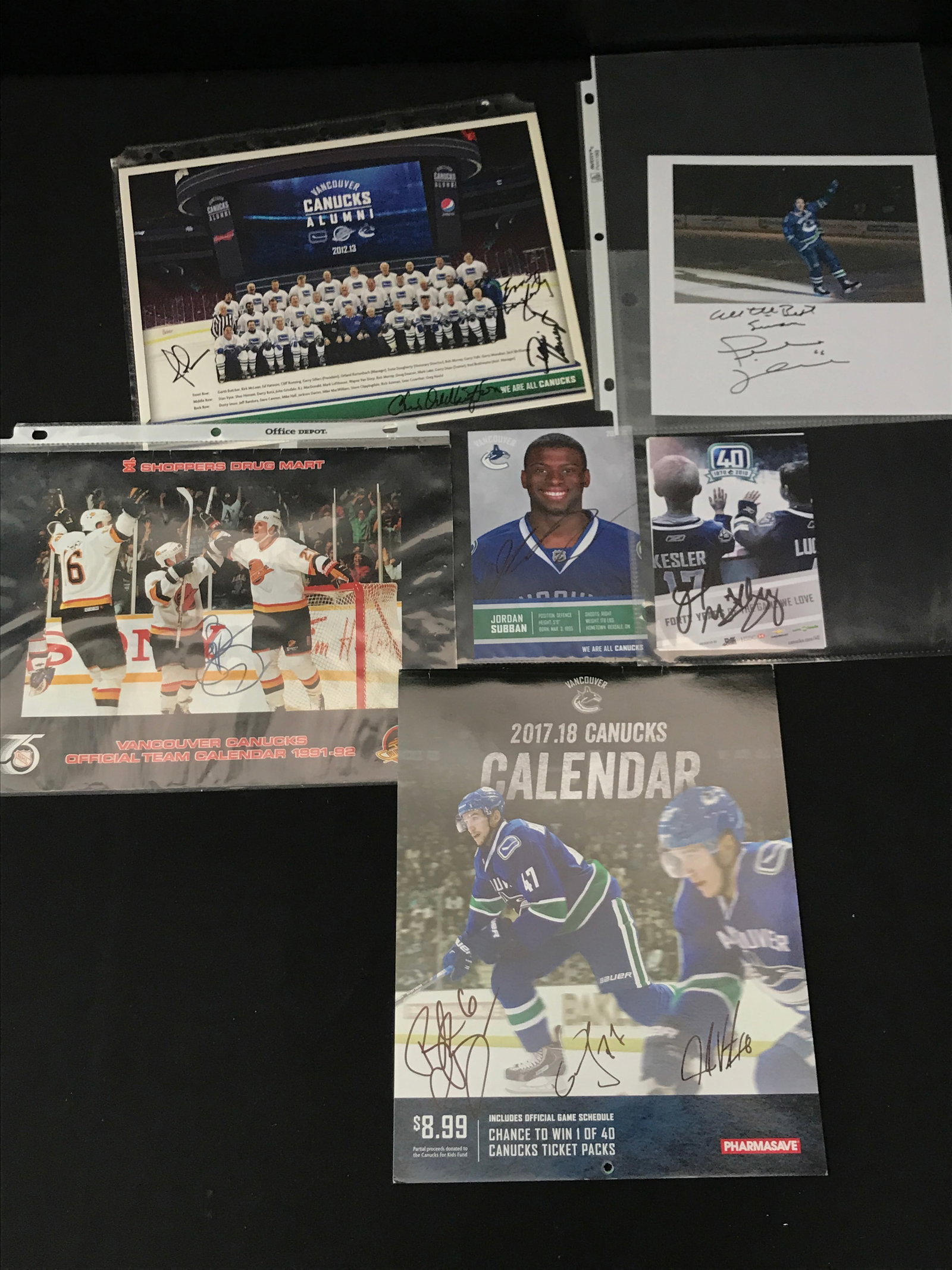 VANCOUVER CANUCKS AUTOGRAPH LOT (LINDEN,RONNING,BOESER): Prices are in Canadian dollars
