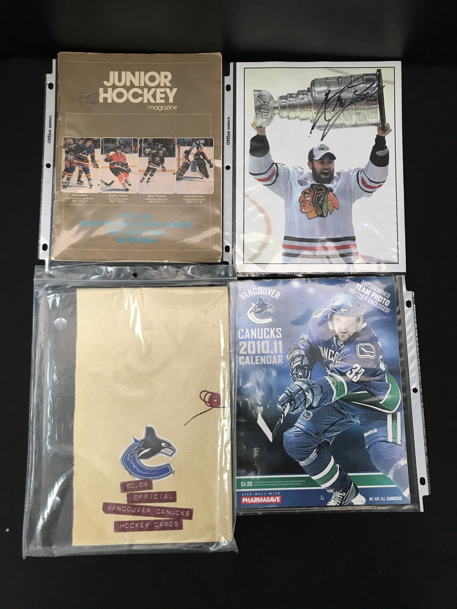 LOT OF HOCKEY MEMORABILIA INCLUDING 2 SIGNED ITEMS: Prices are in Canadian dollars