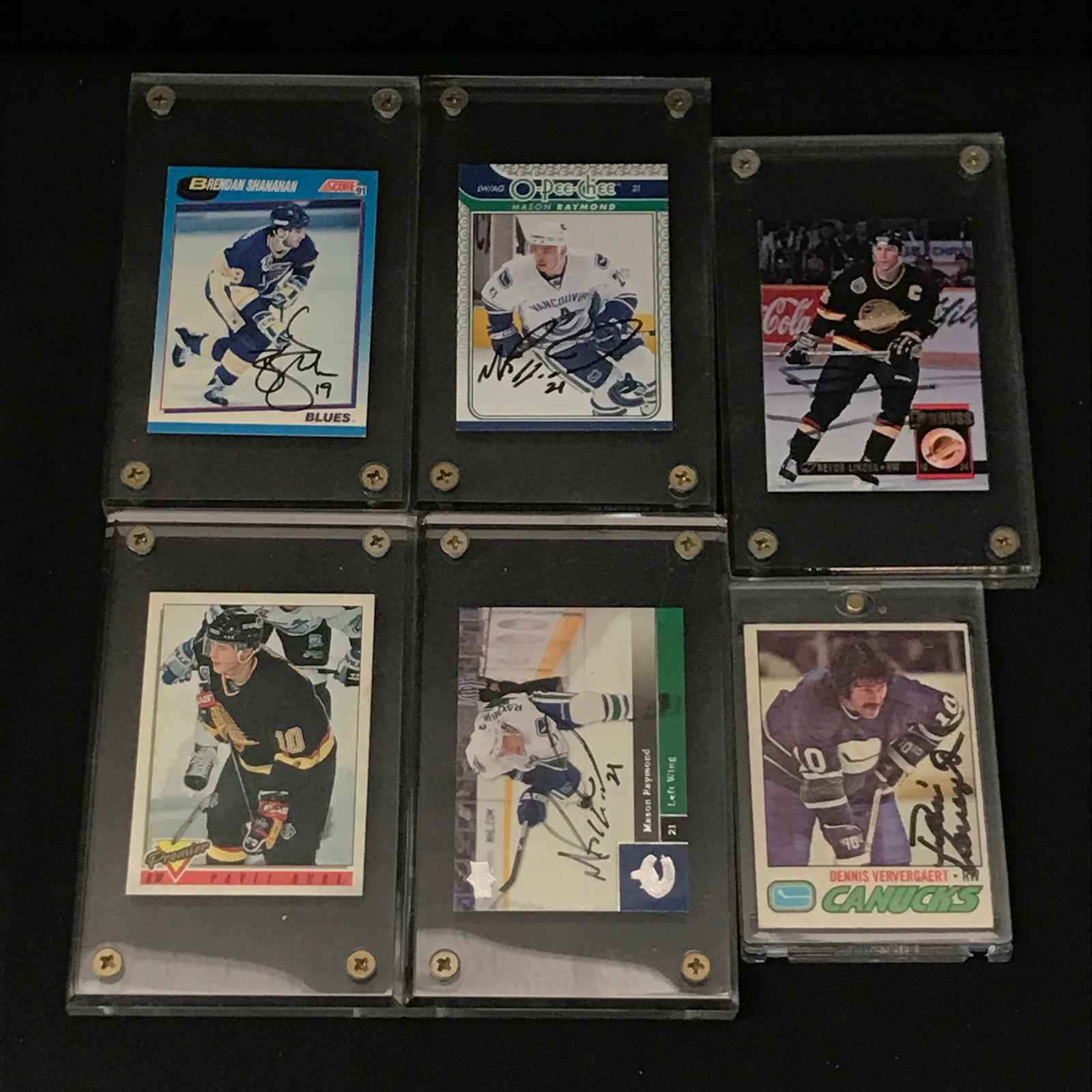 VANCOUVER CANUCKS AUTOGRAPHED HOCKEY CARD LOT (1 of 1)