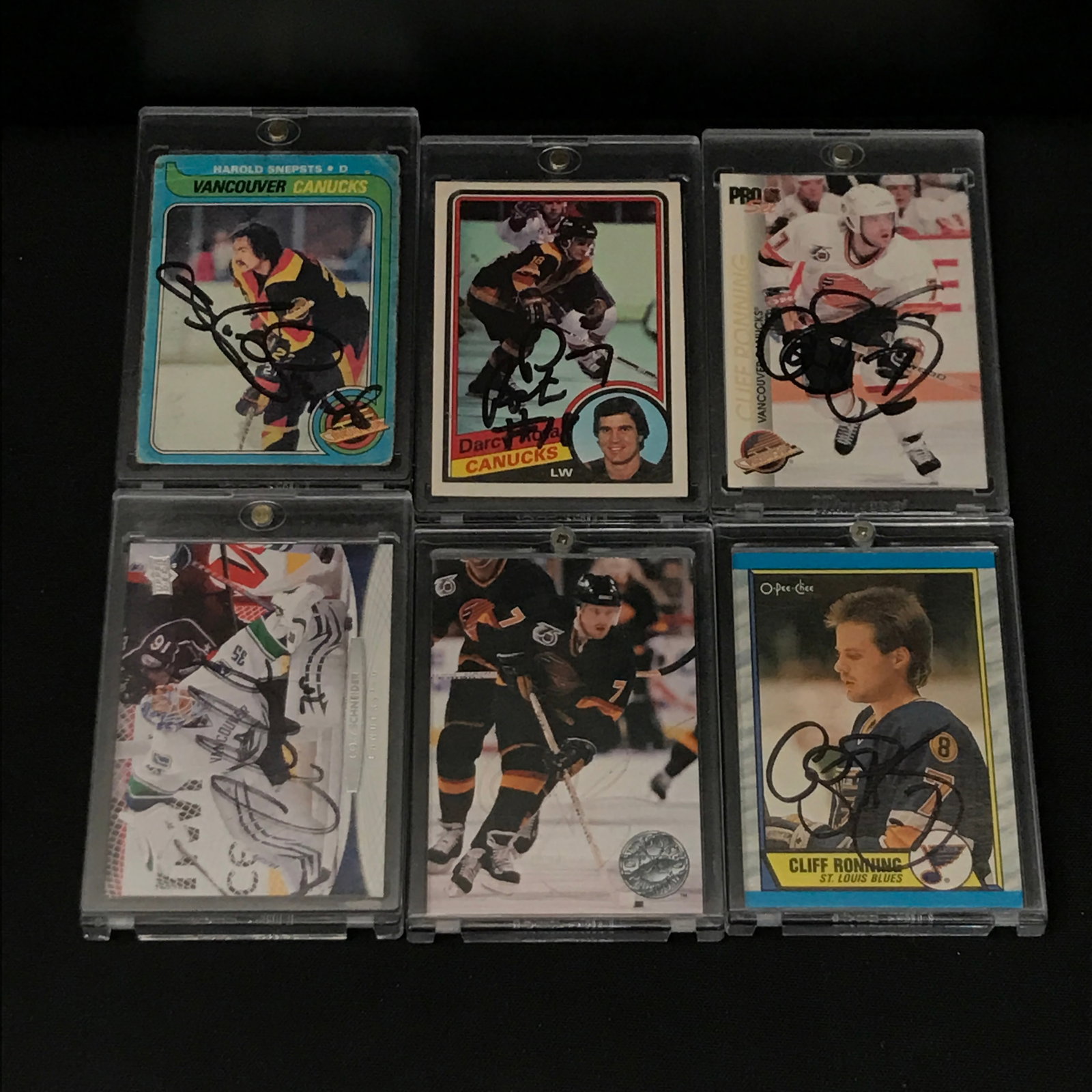 VANCOUVER CANUCKS AUTOGRAPHED HOCKEY CARD LOT (1 of 1)