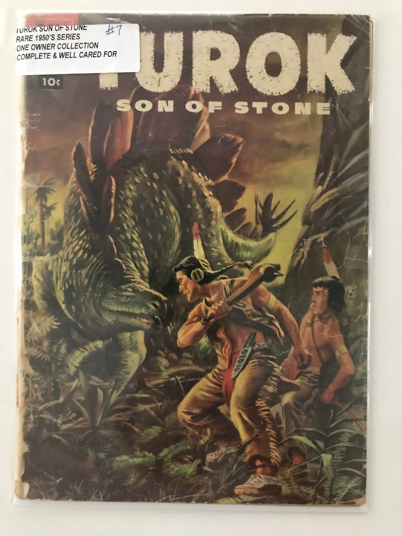 TUROK STONE OF STONE #7 (1950'S) ONE OWNER COLLECTION - DELL COMICS: Prices are in Canadian dollars