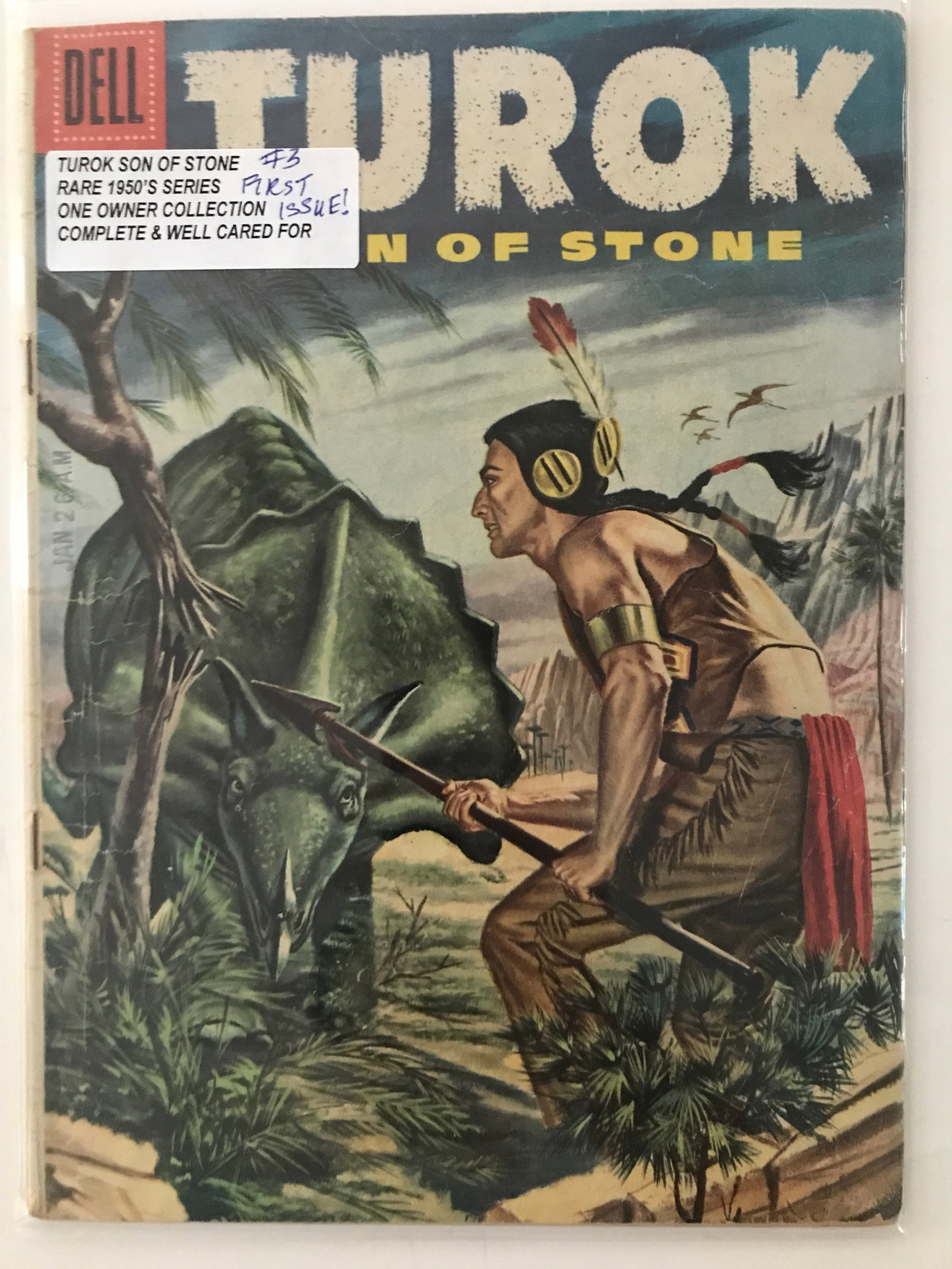 TUROK STONE OF STONE #3 (1950'S) ONE OWNER COLLECTION - DELL COMICS: Prices are in Canadian dollars