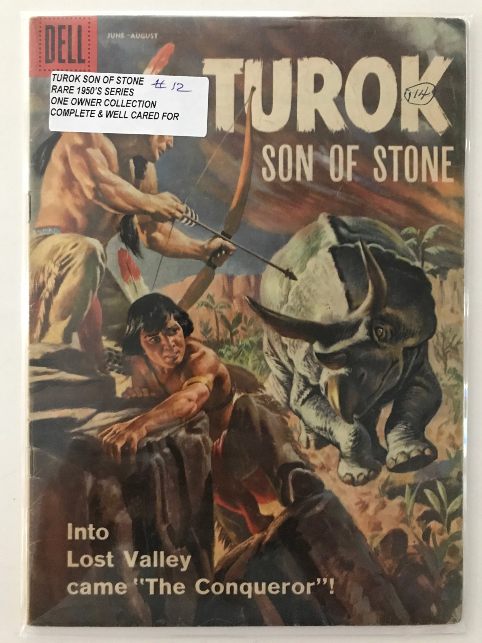 TUROK STONE OF STONE #12 (1950'S) ONE OWNER COLLECTION - DELL COMICS: Prices are in Canadian dollars