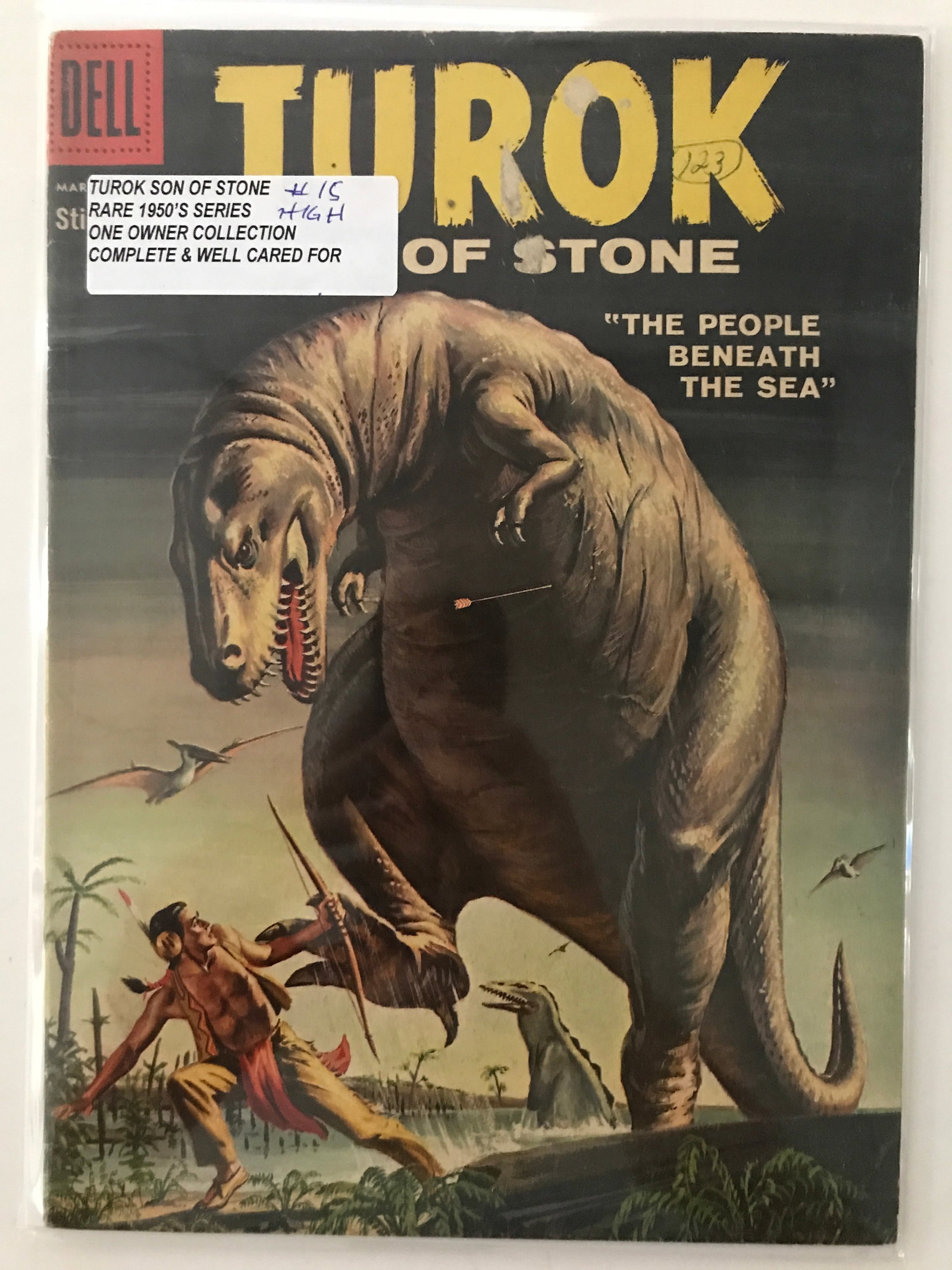 TUROK STONE OF STONE #15 (1950'S) ONE OWNER COLLECTION - DELL COMICS: Prices are in Canadian dollars
