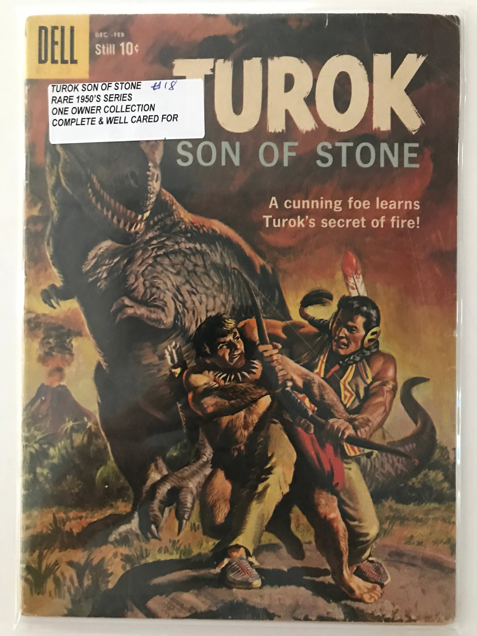 TUROK STONE OF STONE #18 (1950'S) ONE OWNER COLLECTION - DELL COMICS: Prices are in Canadian dollars