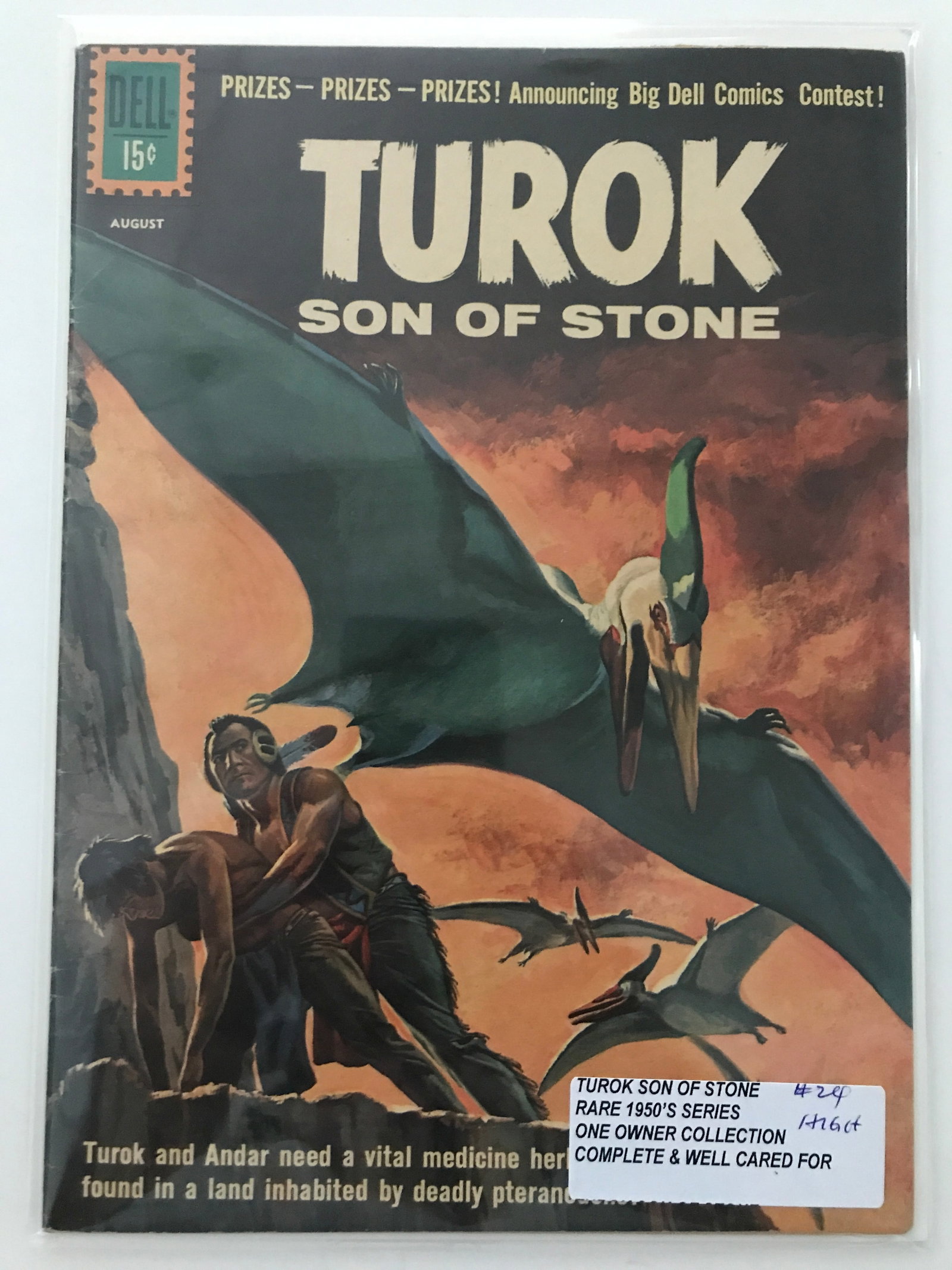 TUROK STONE OF STONE #24 (1950'S) ONE OWNER COLLECTION - DELL COMICS: Prices are in Canadian dollars