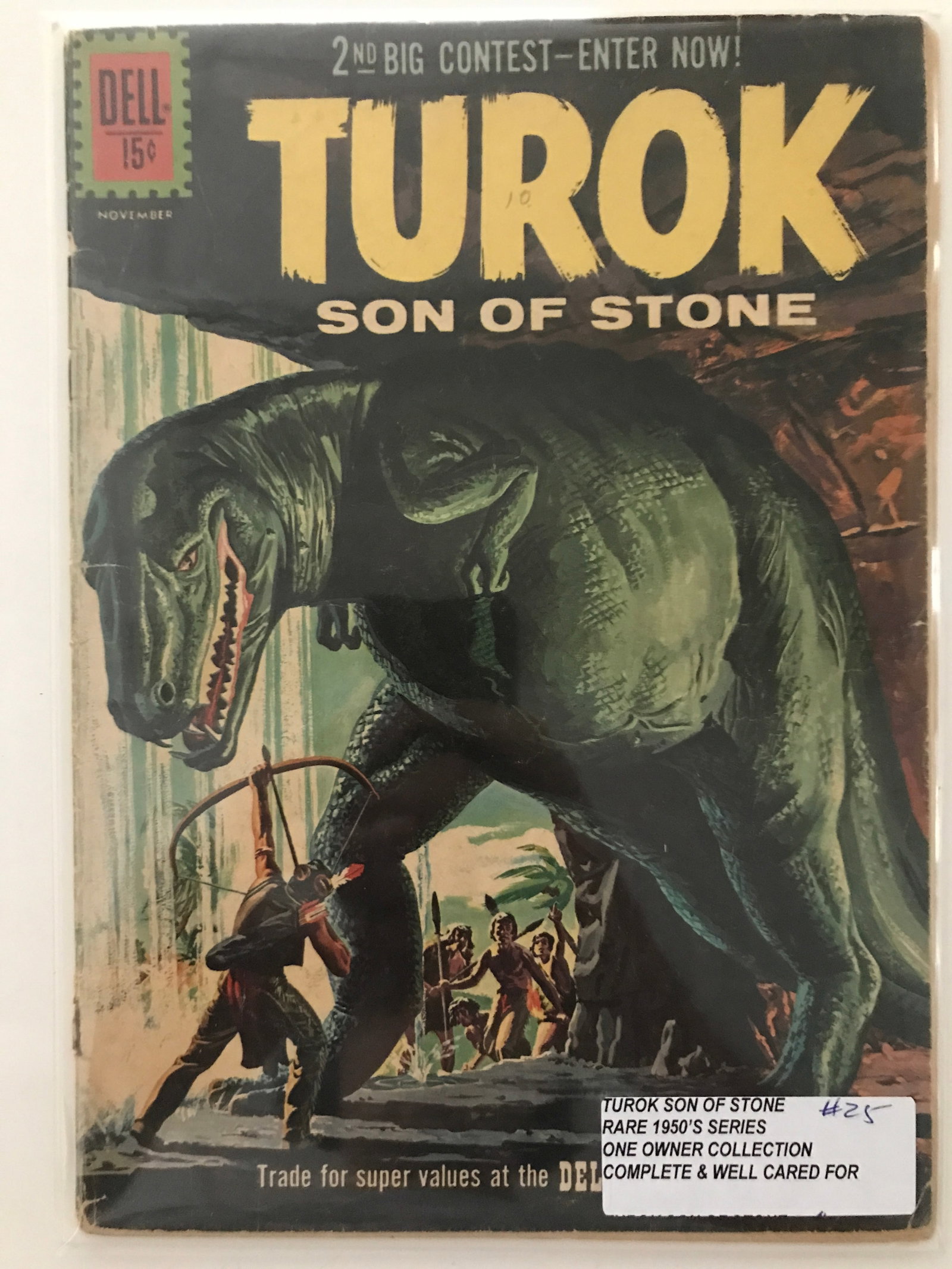 TUROK STONE OF STONE #25 (1950'S) ONE OWNER COLLECTION - DELL COMICS: Prices are in Canadian dollars
