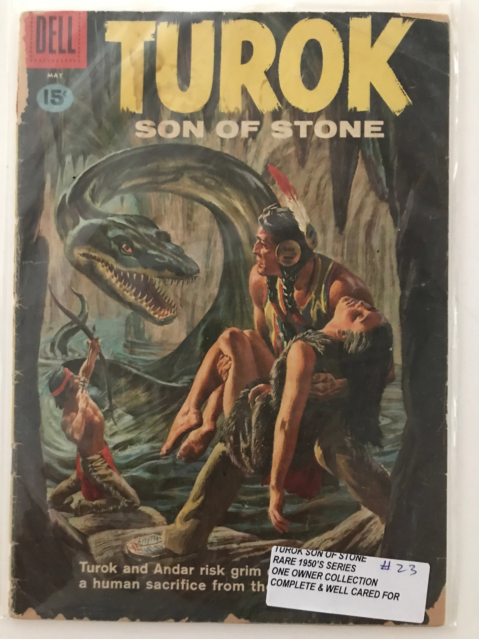 TUROK STONE OF STONE #23 (1950'S) ONE OWNER COLLECTION - DELL COMICS: Prices are in Canadian dollars