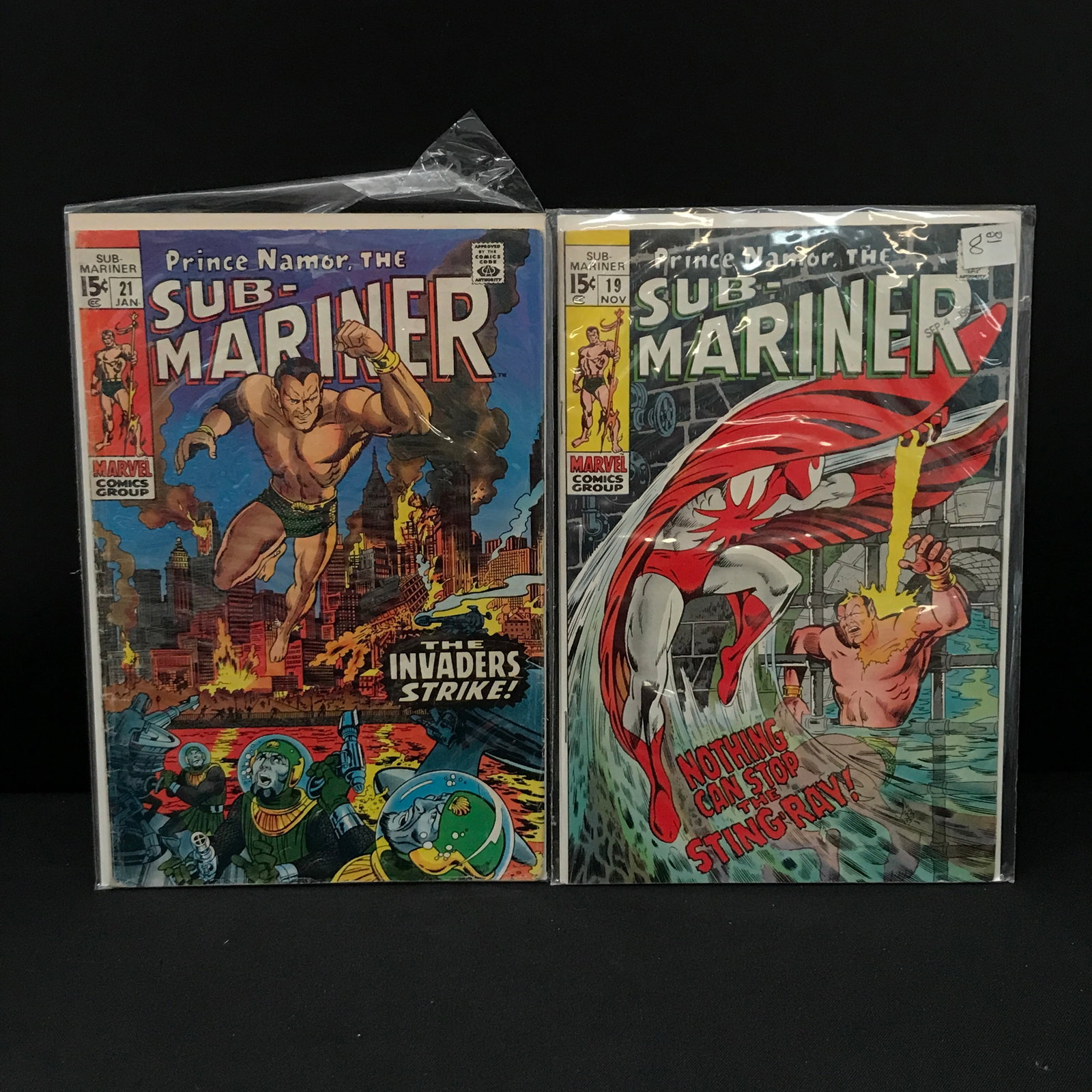 LOT OF 2 PRINCE NAMOR THE SUB-MARINER COMICS 19,21 - MARVEL COMICS: Prices are in Canadian dollars