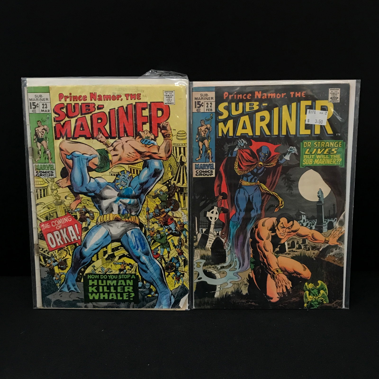 LOT OF 2 PRINCE NAMOR THE SUB-MARINER COMICS #22 - #23 - MARVEL COMICS: Prices are in Canadian dollars