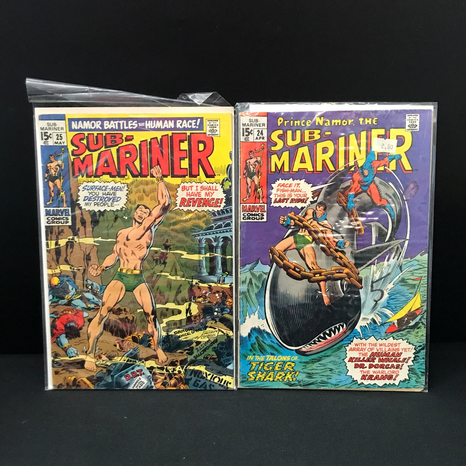 LOT OF 2 PRINCE NAMOR THE SUB-MARINER COMICS #24 - #25 - MARVEL COMICS: Prices are in Canadian dollars