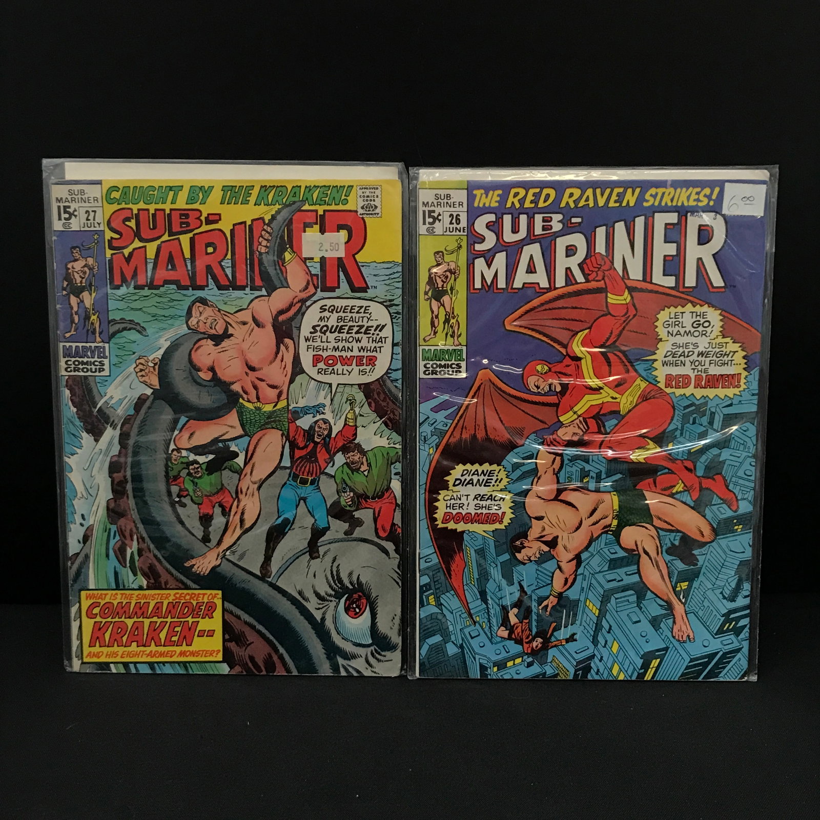 LOT OF 2 PRINCE NAMOR THE SUB-MARINER COMICS #26 - #27 - MARVEL COMICS: Prices are in Canadian dollars