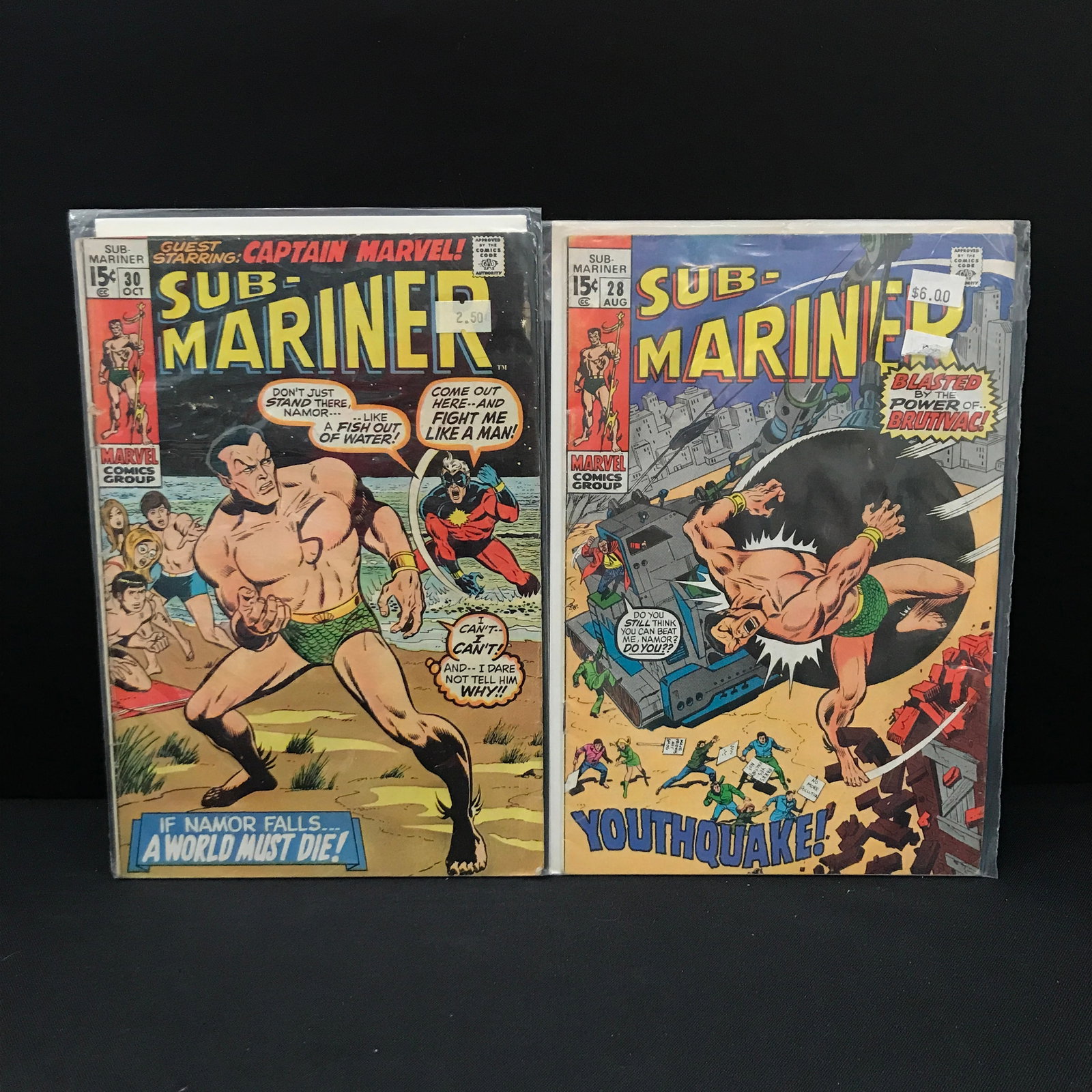 LOT OF 2 PRINCE NAMOR THE SUB-MARINER COMICS 28,30 - MARVEL COMICS: Prices are in Canadian dollars