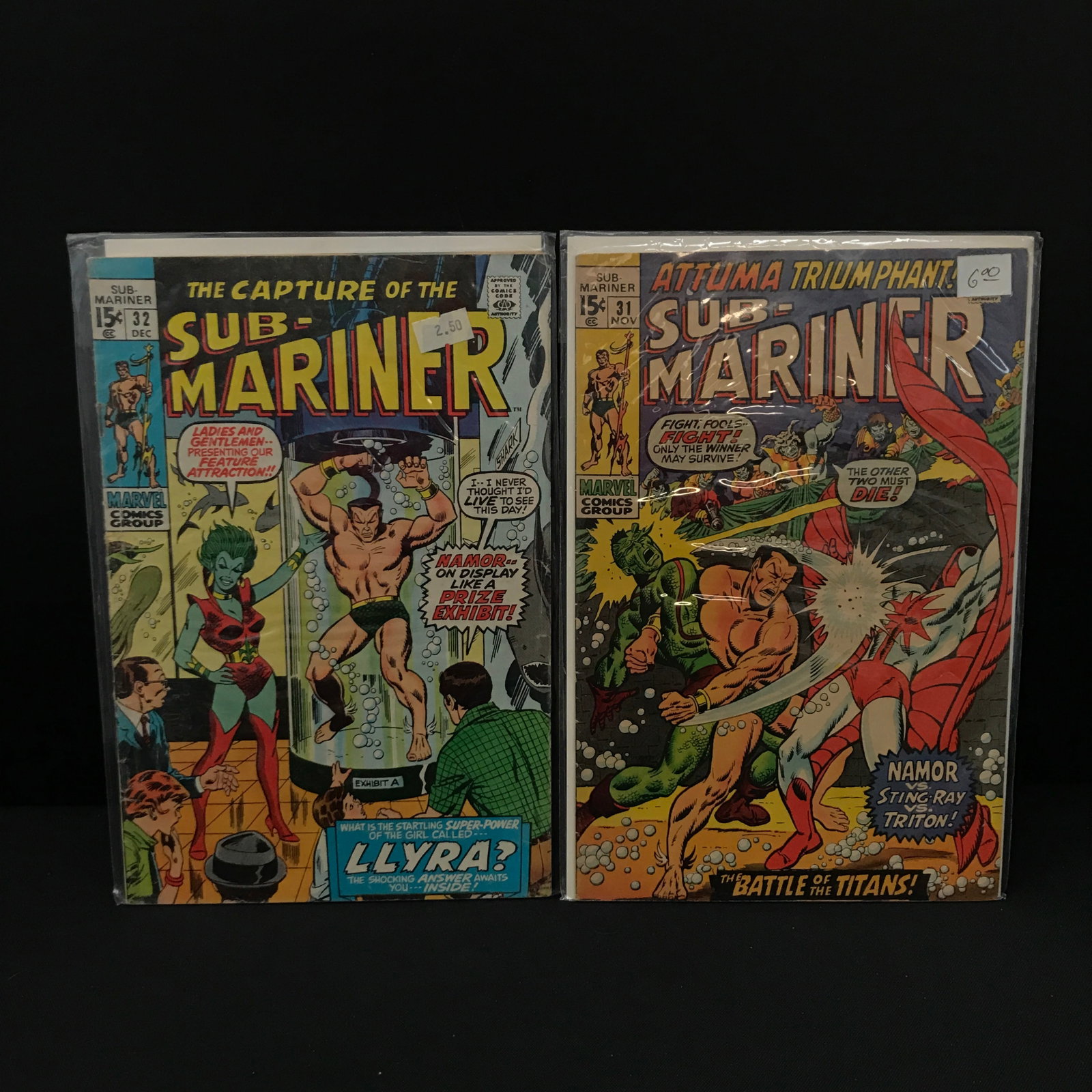 LOT OF 2 PRINCE NAMOR THE SUB-MARINER COMICS #31 - #32 - MARVEL COMICS: Prices are in Canadian dollars