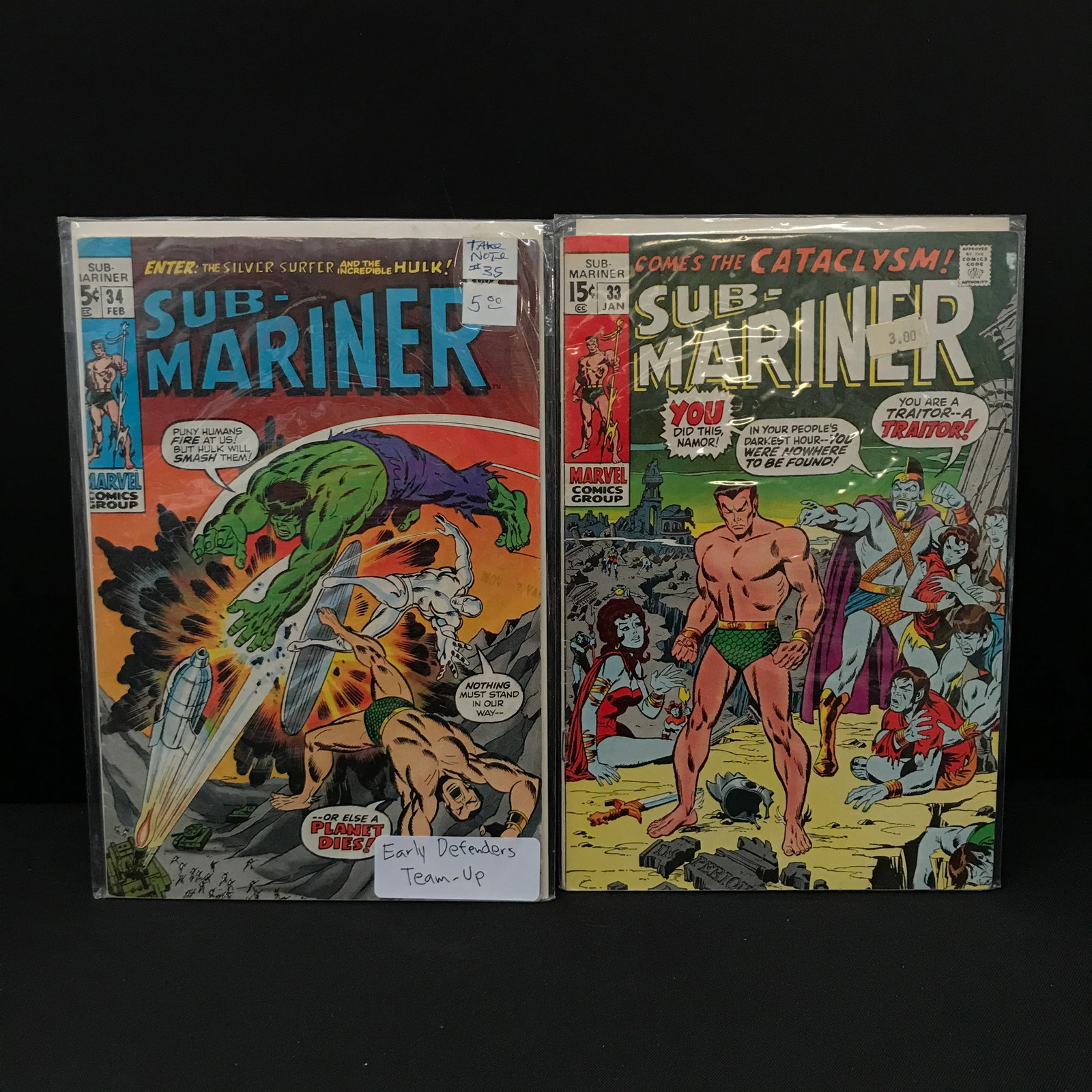 LOT OF 2 PRINCE NAMOR THE SUB-MARINER COMICS #33 - #34 - MARVEL COMICS: Prices are in Canadian dollars