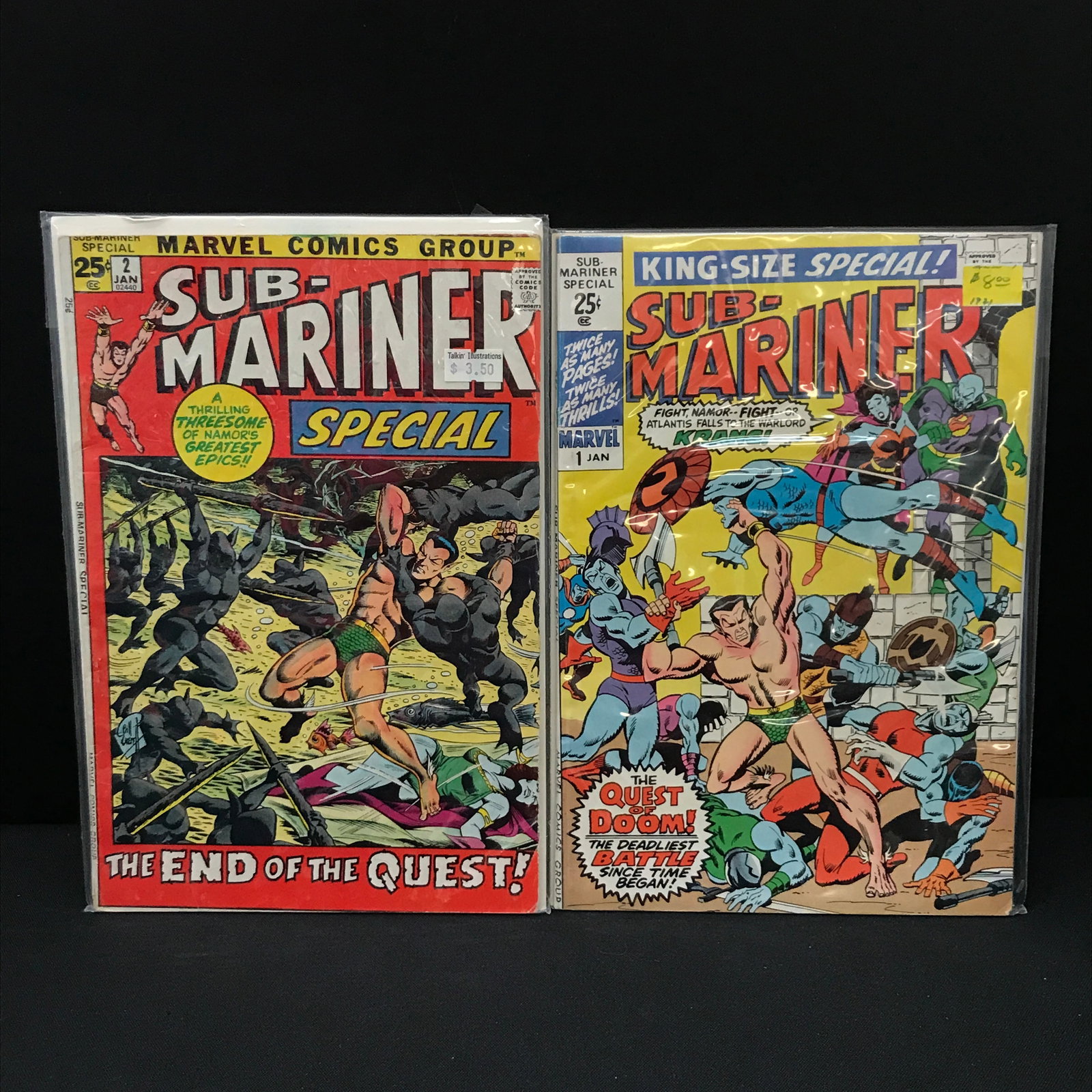 LOT OF 2 PRINCE NAMOR THE SUB-MARINER COMICS+ SPECIALS #1 - #2 - MARVEL COMICS: Prices are in Canadian dollars