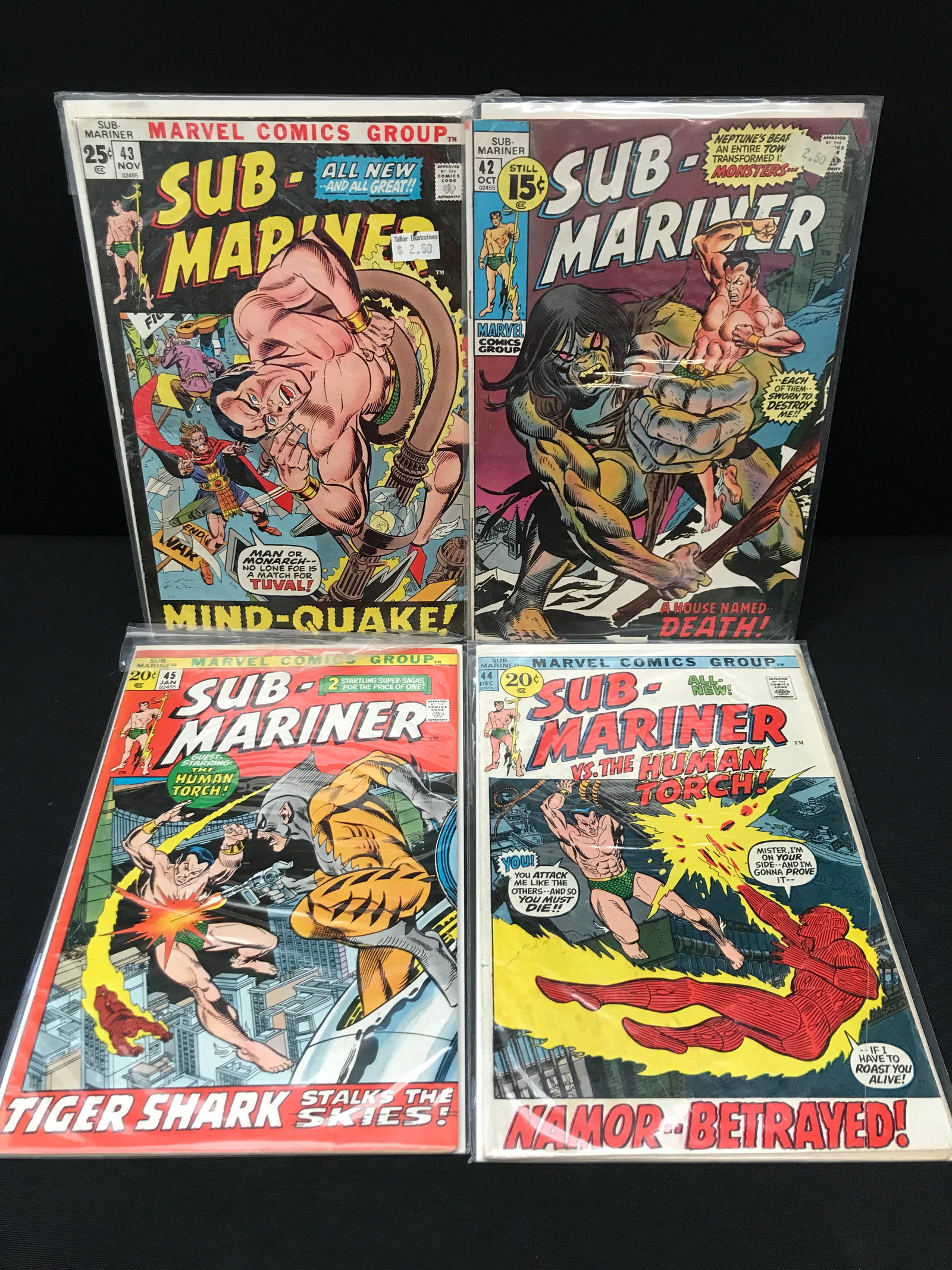LOT OF 4 PRINCE NAMOR THE SUB-MARINER COMICS #42 - #25 - MARVEL COMICS: Prices are in Canadian dollars