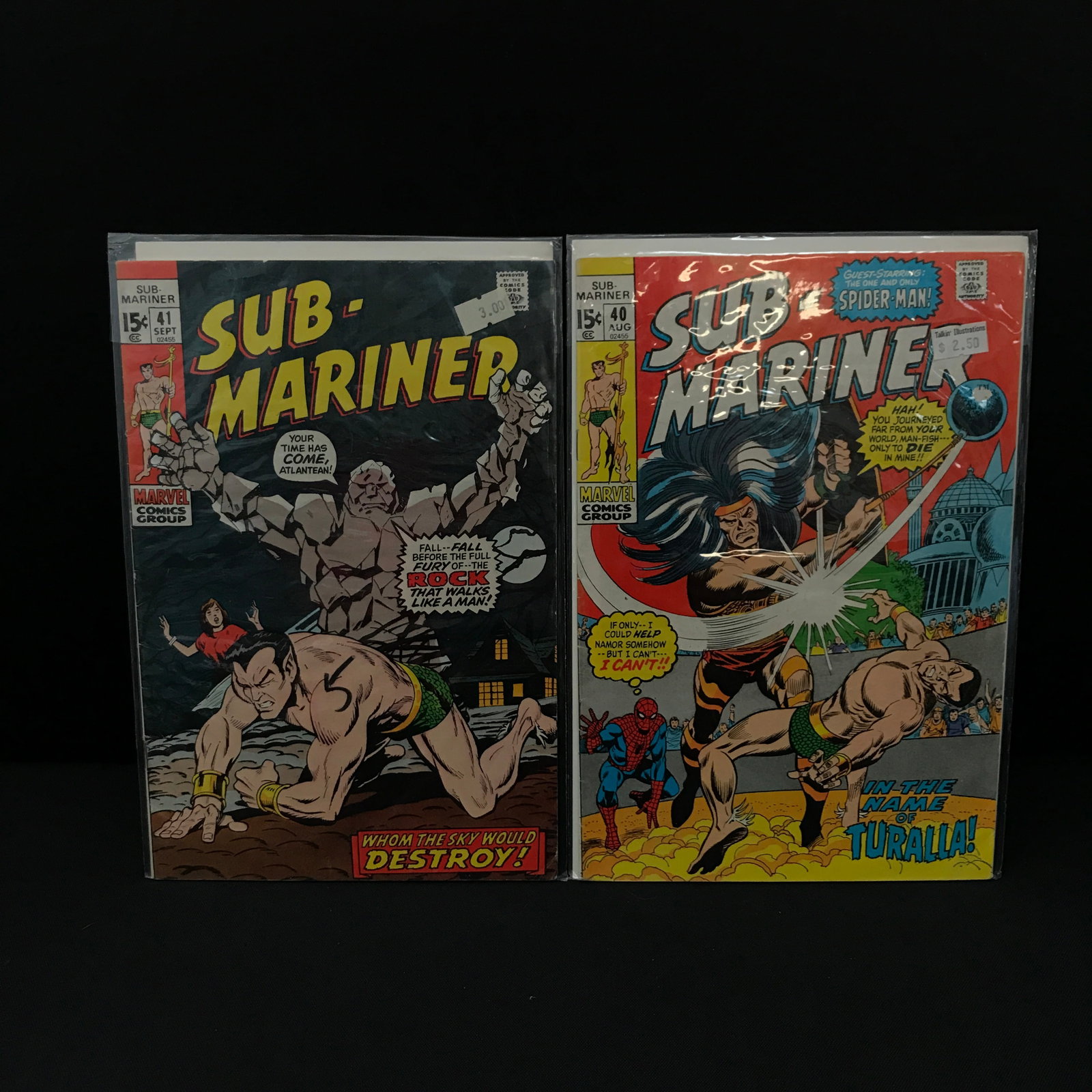 LOT OF 2 PRINCE NAMOR THE SUB-MARINER COMICS #40 - #41 - MARVEL COMICS: Prices are in Canadian dollars