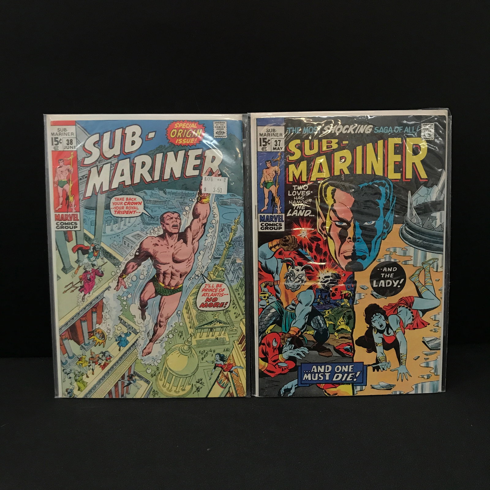 LOT OF 2 PRINCE NAMOR THE SUB-MARINER COMICS #37 - #38 - MARVEL COMICS: Prices are in Canadian dollars