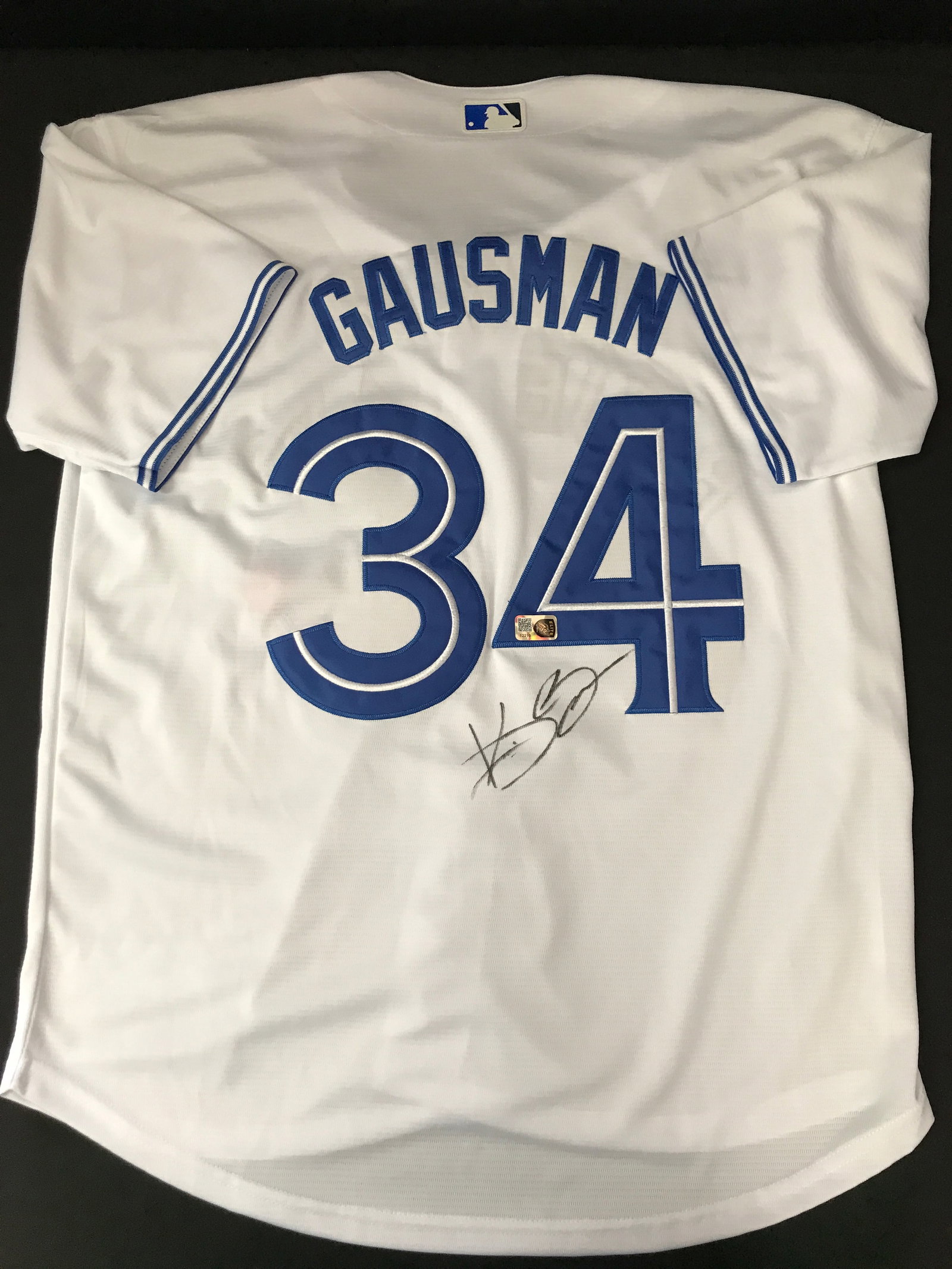 KEVIN GAUSMAN SIGNED TORONTO BLUE JAYS CUSTOM BASEBALL JERSEY - ELITE COA: Prices are in Canadian dollars
