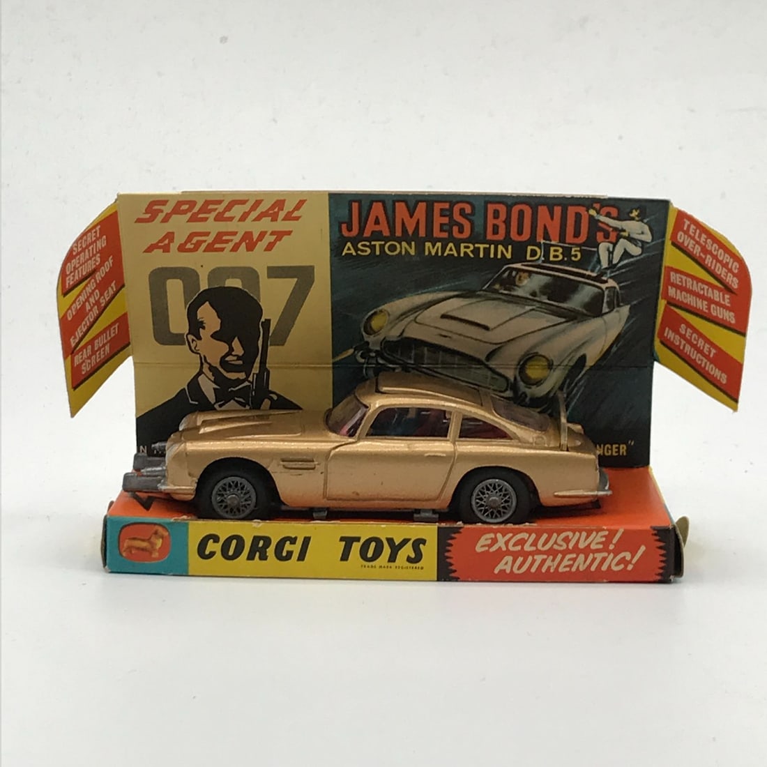 1960 CORGI TOYS 261 JAMES BOND'S ASTON MARTIN D.B.5 COMPLETE IN ORIGINAL BOX: Prices are in Canadian dollars