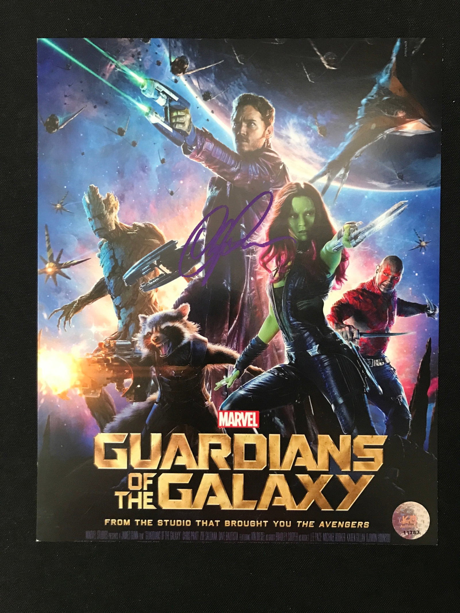 CHRIS PRATT SIGNED GUARDIANS OF THE GALAXY 8X10 - KB COA (1 of 1)