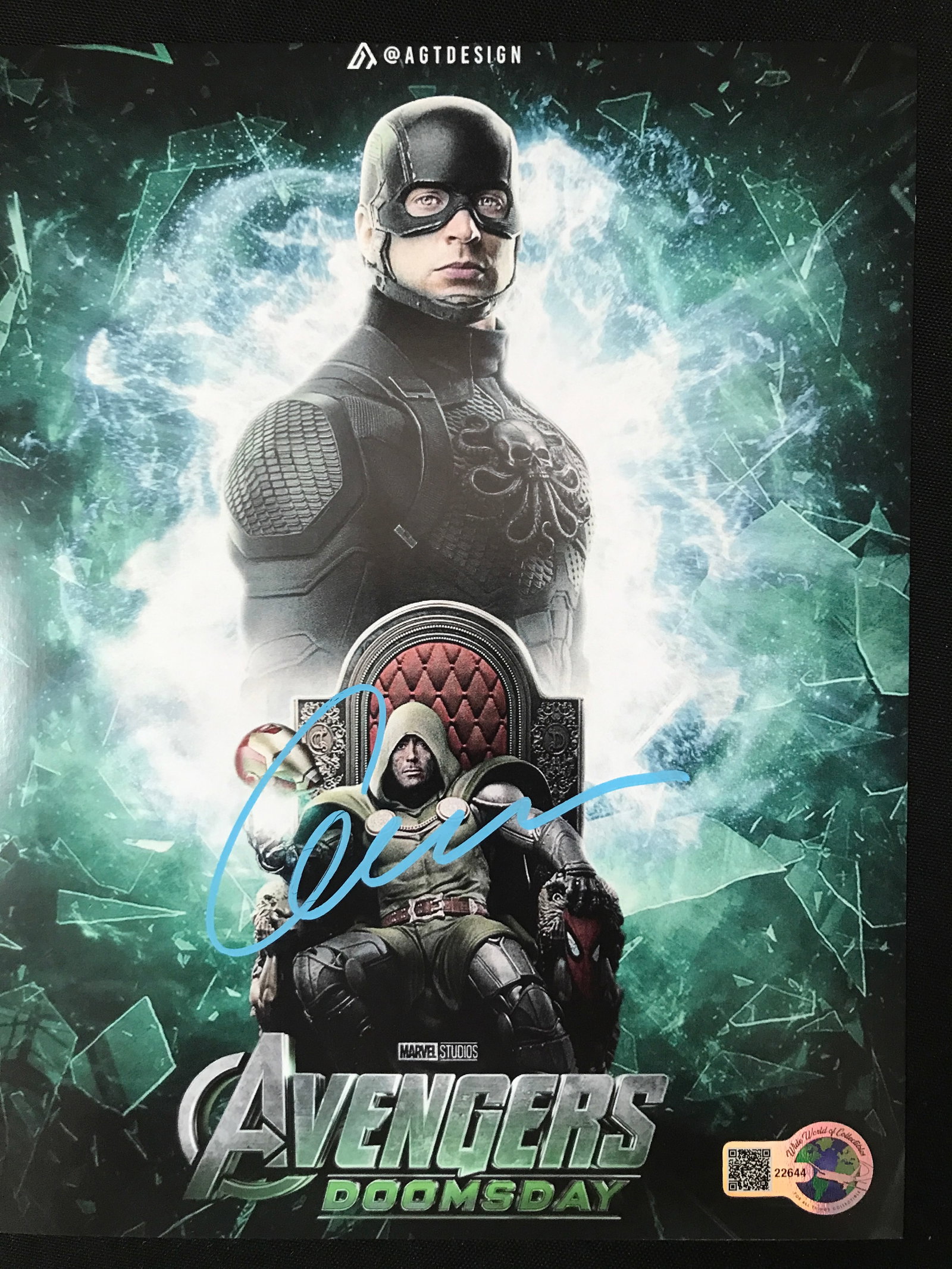 CHRIS EVANS SIGNED AVENGERS DOOMSDAY 8X10 - WWOC COA: Prices are in Canadian dollars