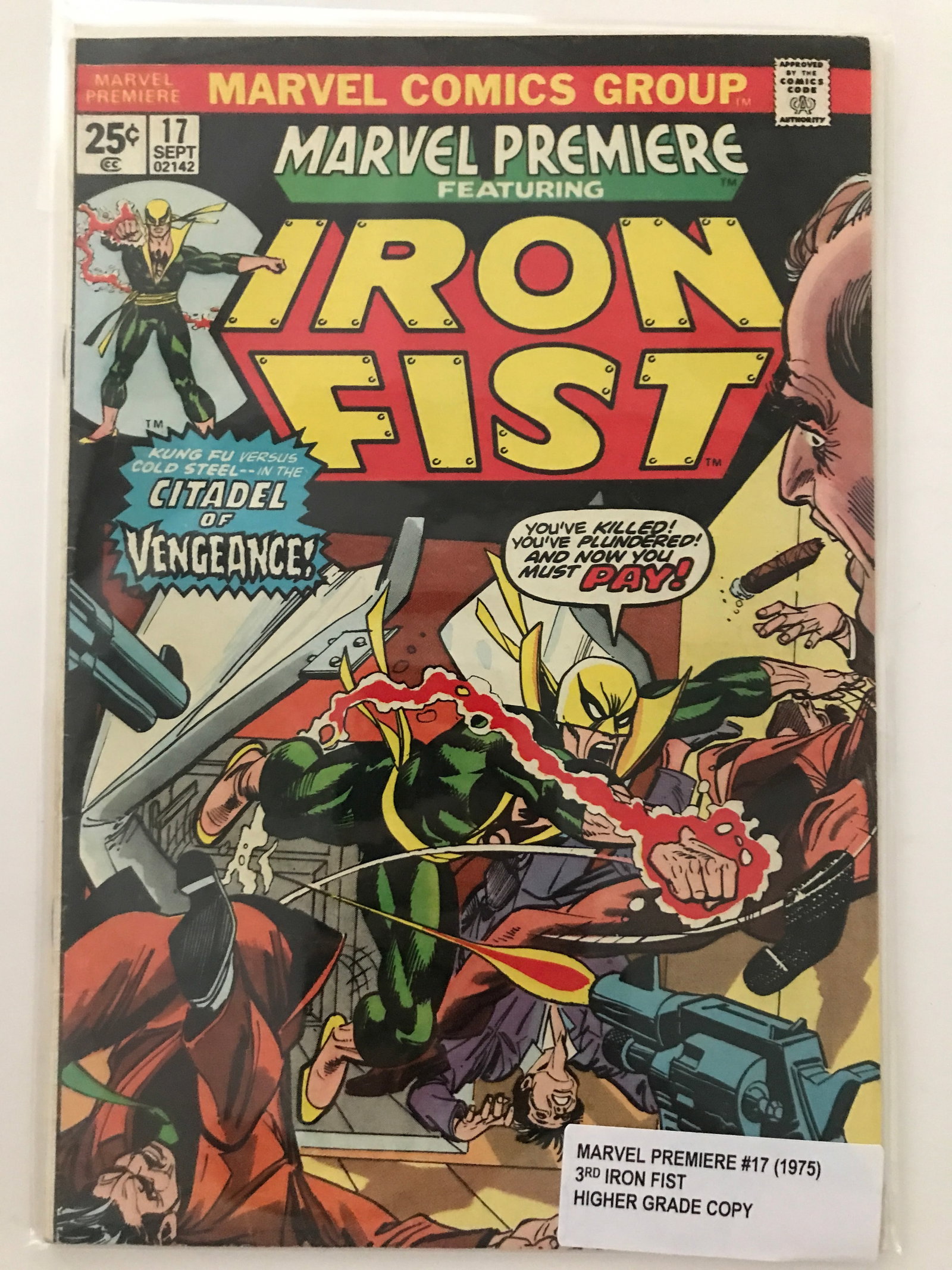 MARVEL PREMIERE #17 (1975) 3RD IRON FIST - MARVEL COMICS: Prices are in Canadian dollars