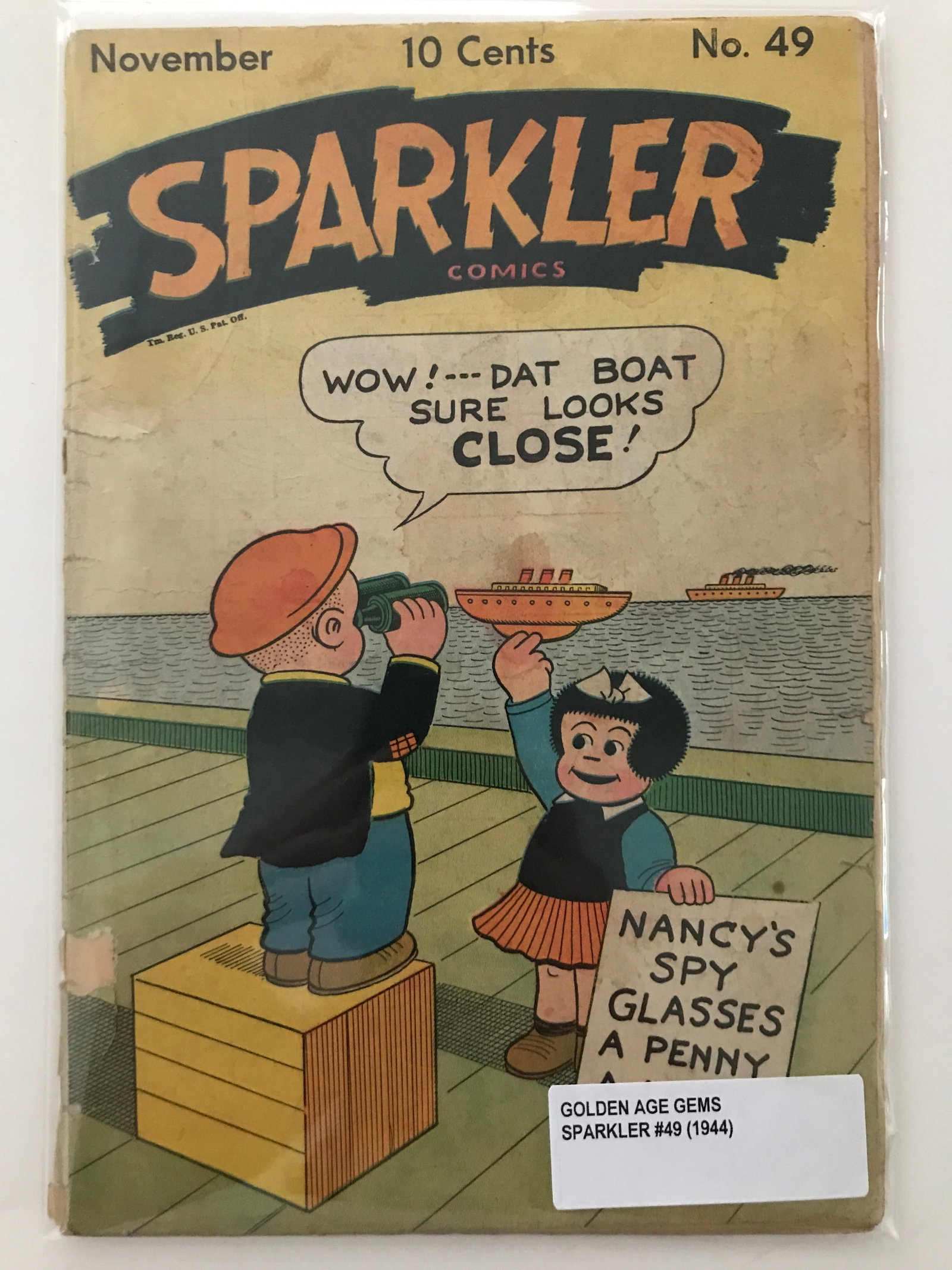 SPARKLER #49 (1944): Prices are in Canadian dollars