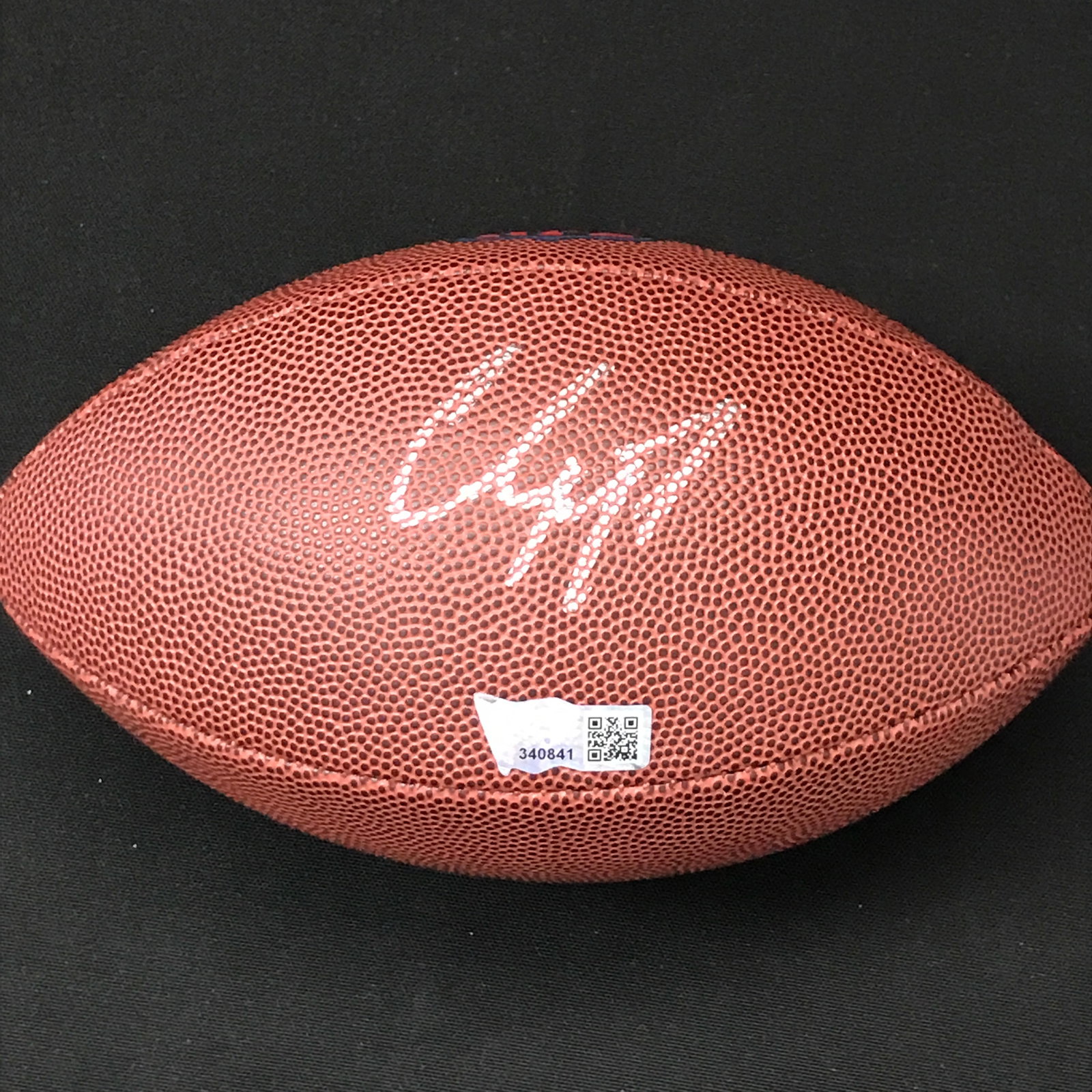 CHRISTIAN MCCAFFREY SIGNED MINI FOOTBALL - ACE COA: Prices are in Canadian dollars