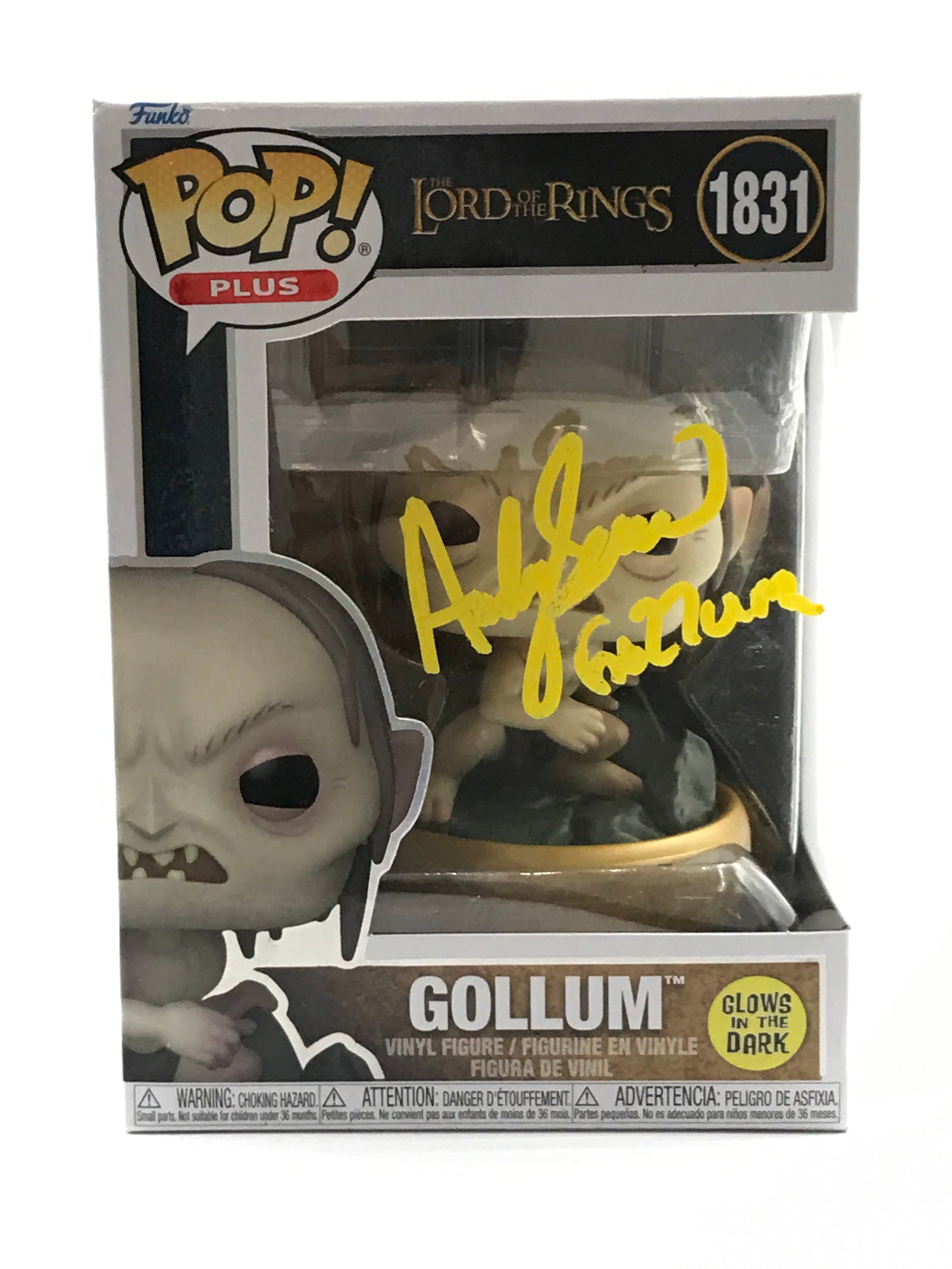 ANDY SERKIS SIGNED AND INSCRIBED GOLLUM FUNKO POP - WWOC COA: Prices are in Canadian dollars