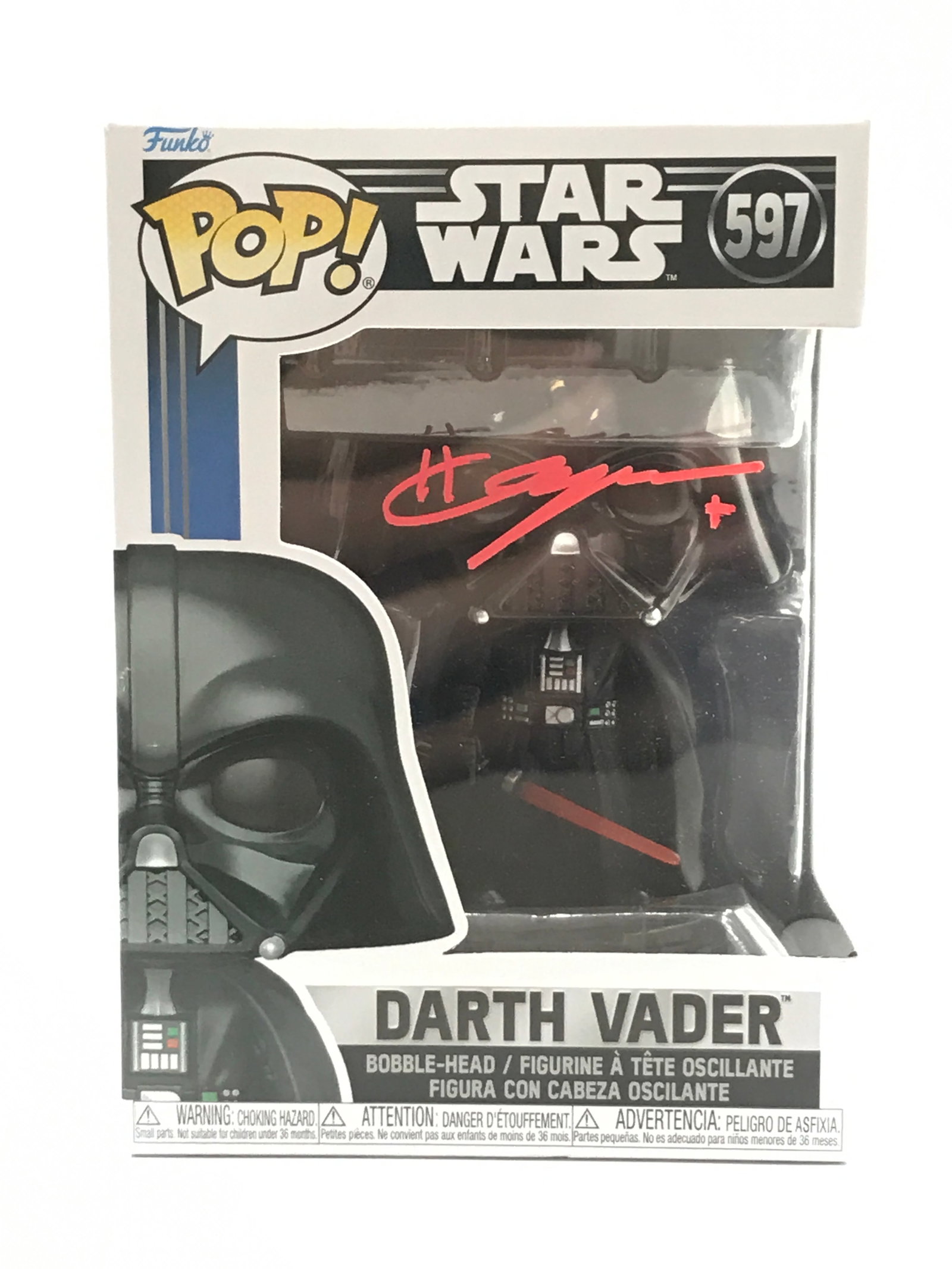 HAYDEN CHRISTENSEN SIGNED DARTH VADER STAR WARS FUNKO POP - WWOC COA: Prices are in Canadian dollars