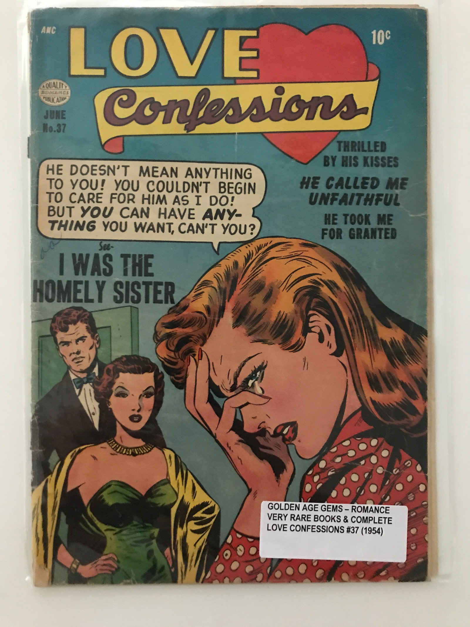 LOVE CONFESSIONS #37 (1954) - A QUALITY PUBLICATION: Prices are in Canadian dollars