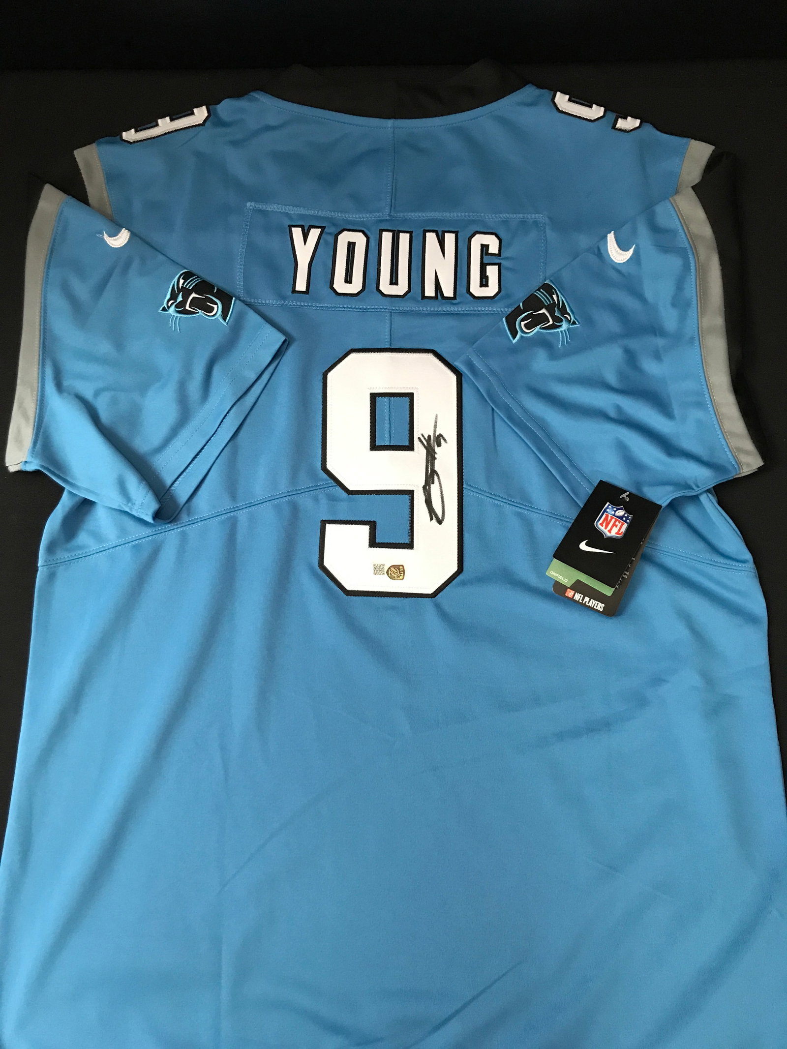 BRYCE YOUNG SIGNED CAROLINA PANTHERS CUSTOM JERSEY - ELITE COA: Prices are in Canadian dollars
