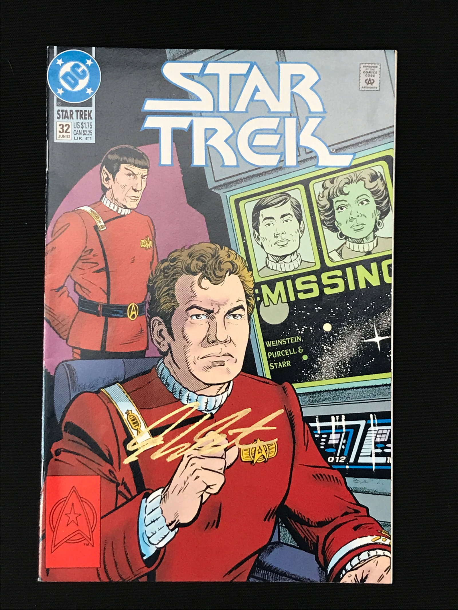 WILLIAM SHATNER SIGNED STAR TREK COMIC - WWOC COA: Prices are in Canadian dollars