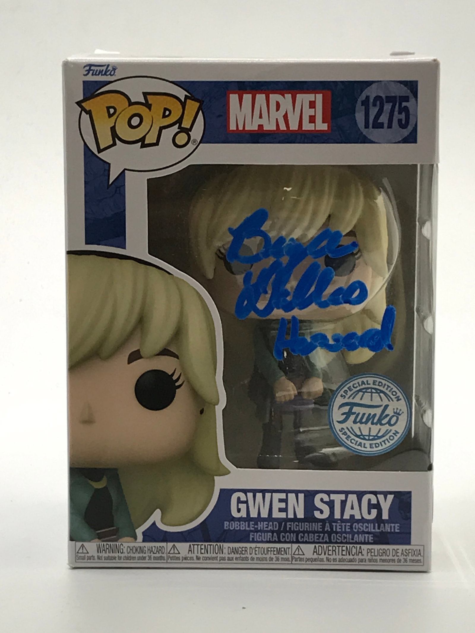 BRYCE DALLAS HOWARD SIGNED GWEN STACY FUNKO POP - WWOC COA: Prices are in Canadian dollars