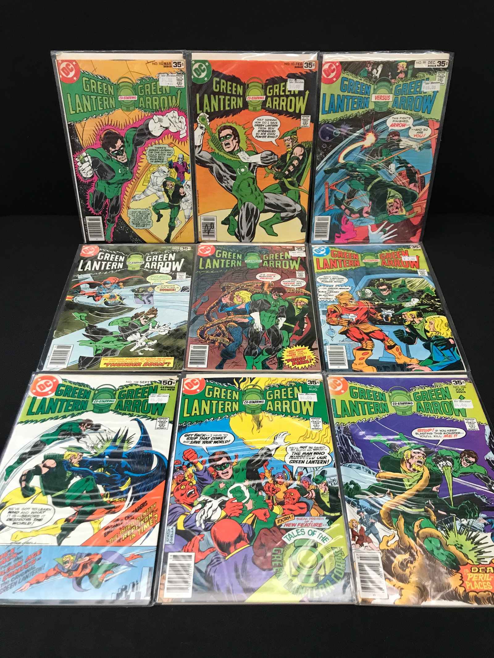 LOT OF 9 GREEN LANTERN CO STARRING GREEN ARROW - DC COMICS: Prices are in Canadian dollars