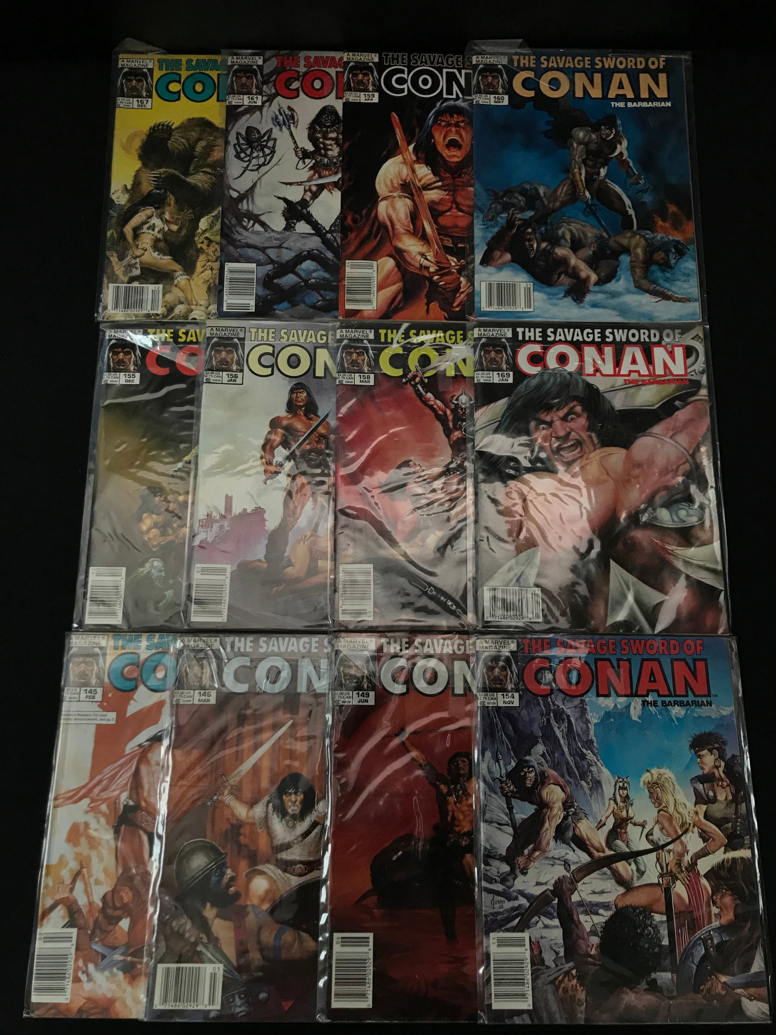 LOT OF 12 THE SAVAGE SWORD OF CONAN COMICS - MARVEL COMICS: Prices are in Canadian dollars