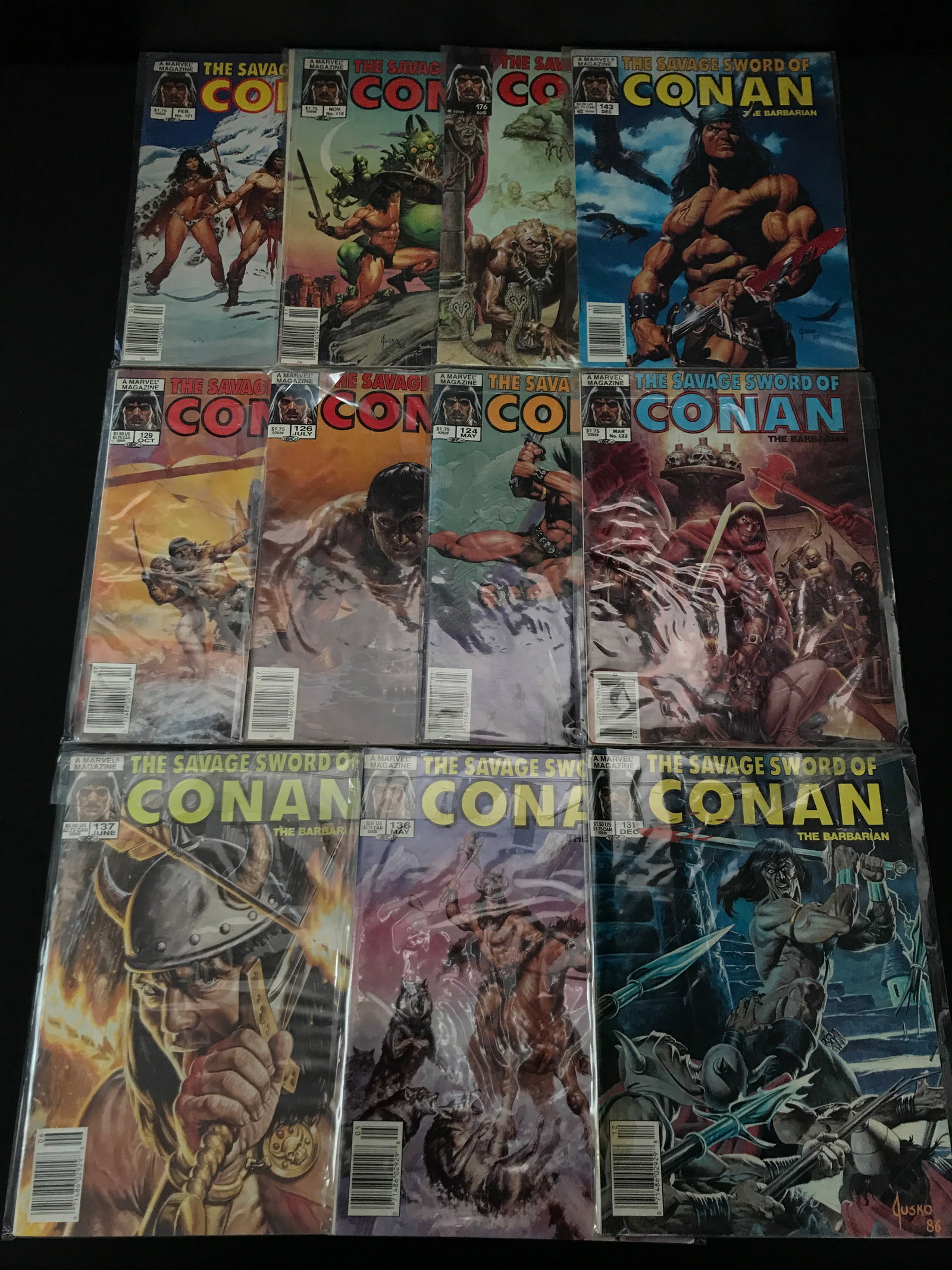 LOT OF 12 THE SAVAGE SWORD OF CONAN COMICS - MARVEL COMICS: Prices are in Canadian dollars